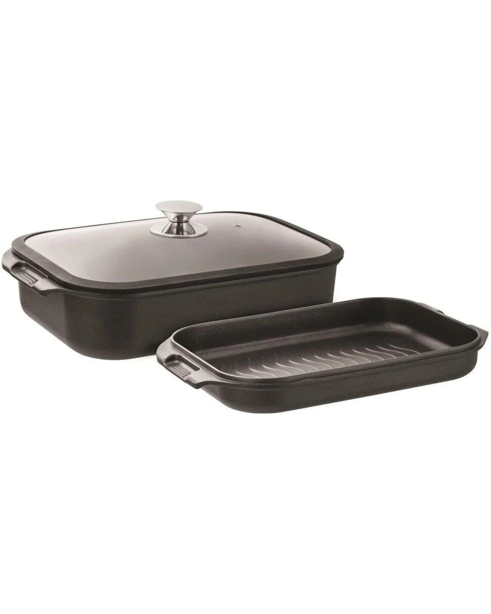 1 Pyrolux HA+ Induction 3-Piece Double Roast Grill Set with Silicon Lid in Black, 1 of 5