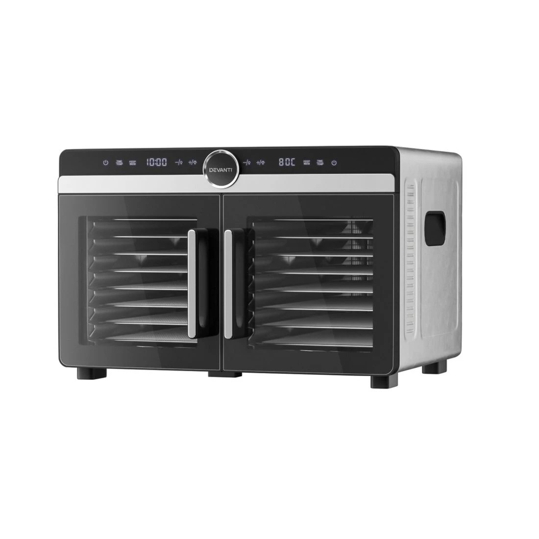 1 Devanti 16 Trays Food Dehydrator Dual-Zone Stainless Steel - Silver, 1 of 4