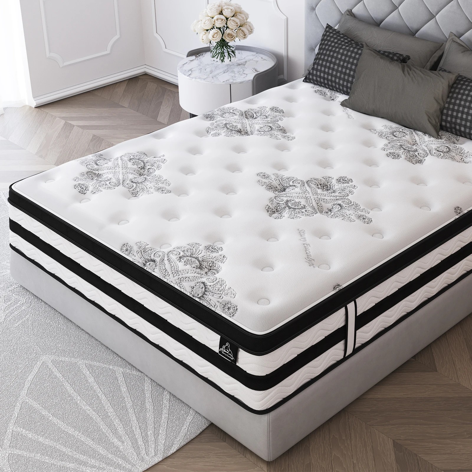 10 Starry Eucalypt Mattress Pocket Spring Latex Euro Top 34cm 5 zone - Double Bed, 10 of 10