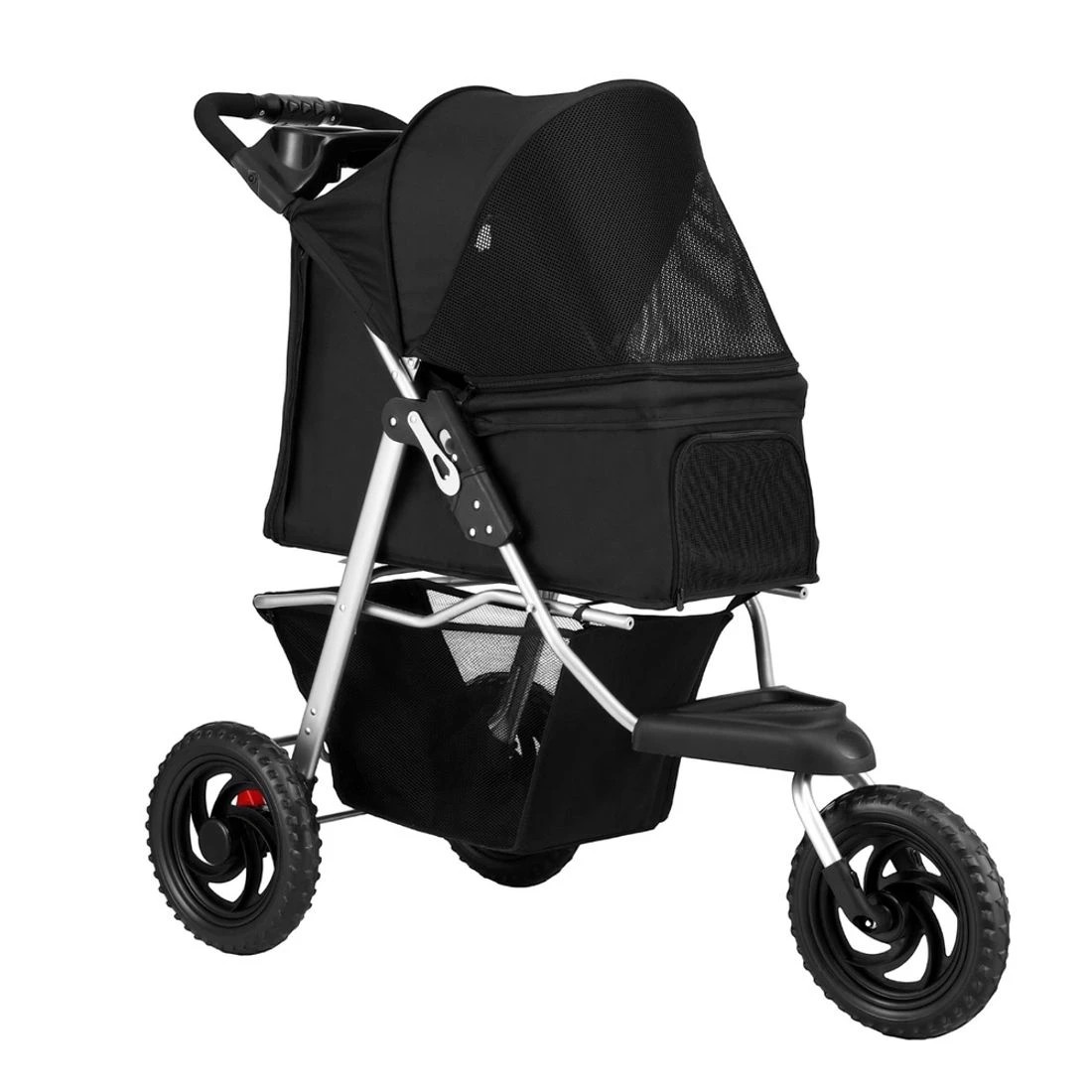 1 i.Pet Pet Stroller Dog Pram Large Cat Carrier Travel 3 Wheels Foldable Pushchair - Black, 1 of 7