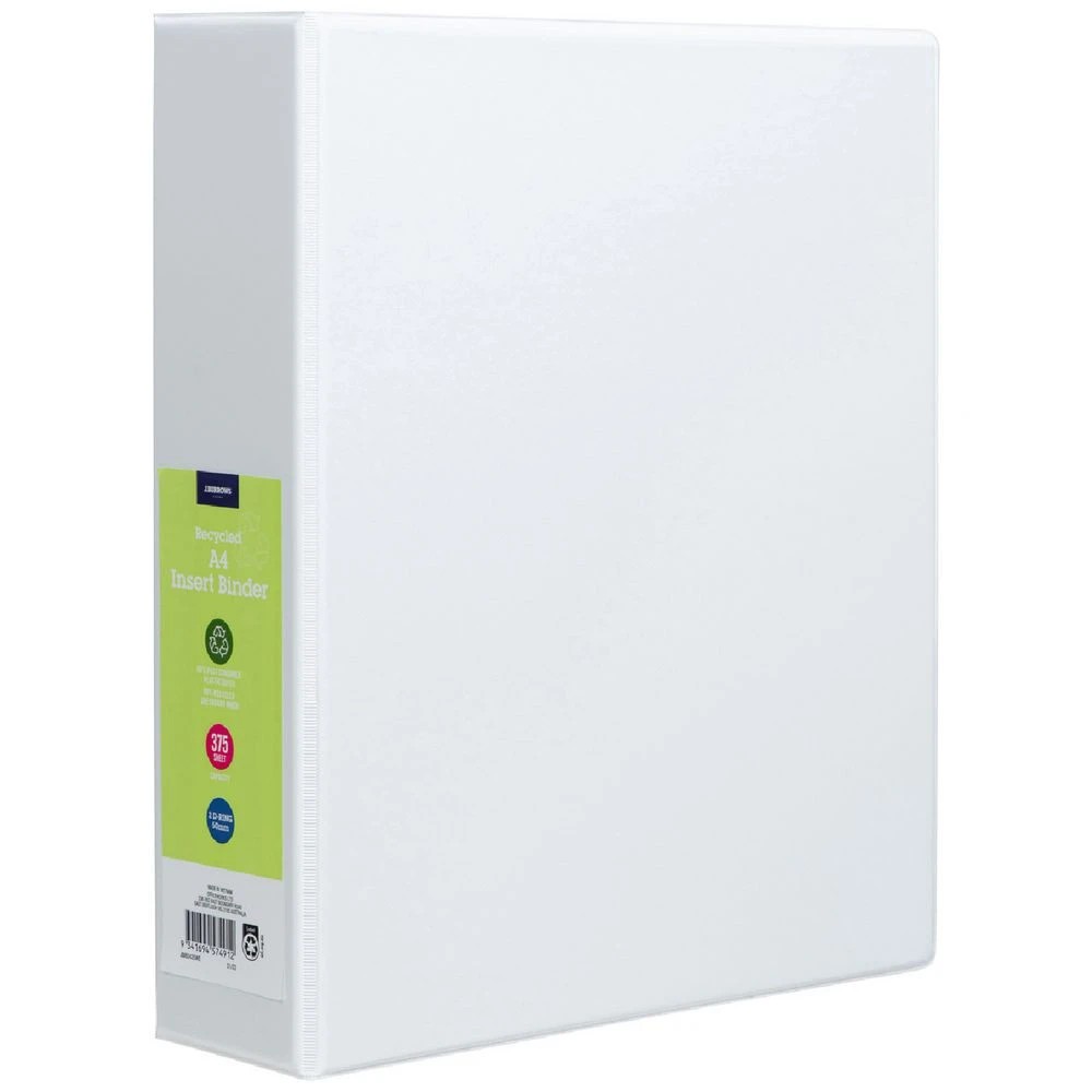 1 J.Burrows Insert Binder A4 2 D-Ring 50mm White, 1 of 6
