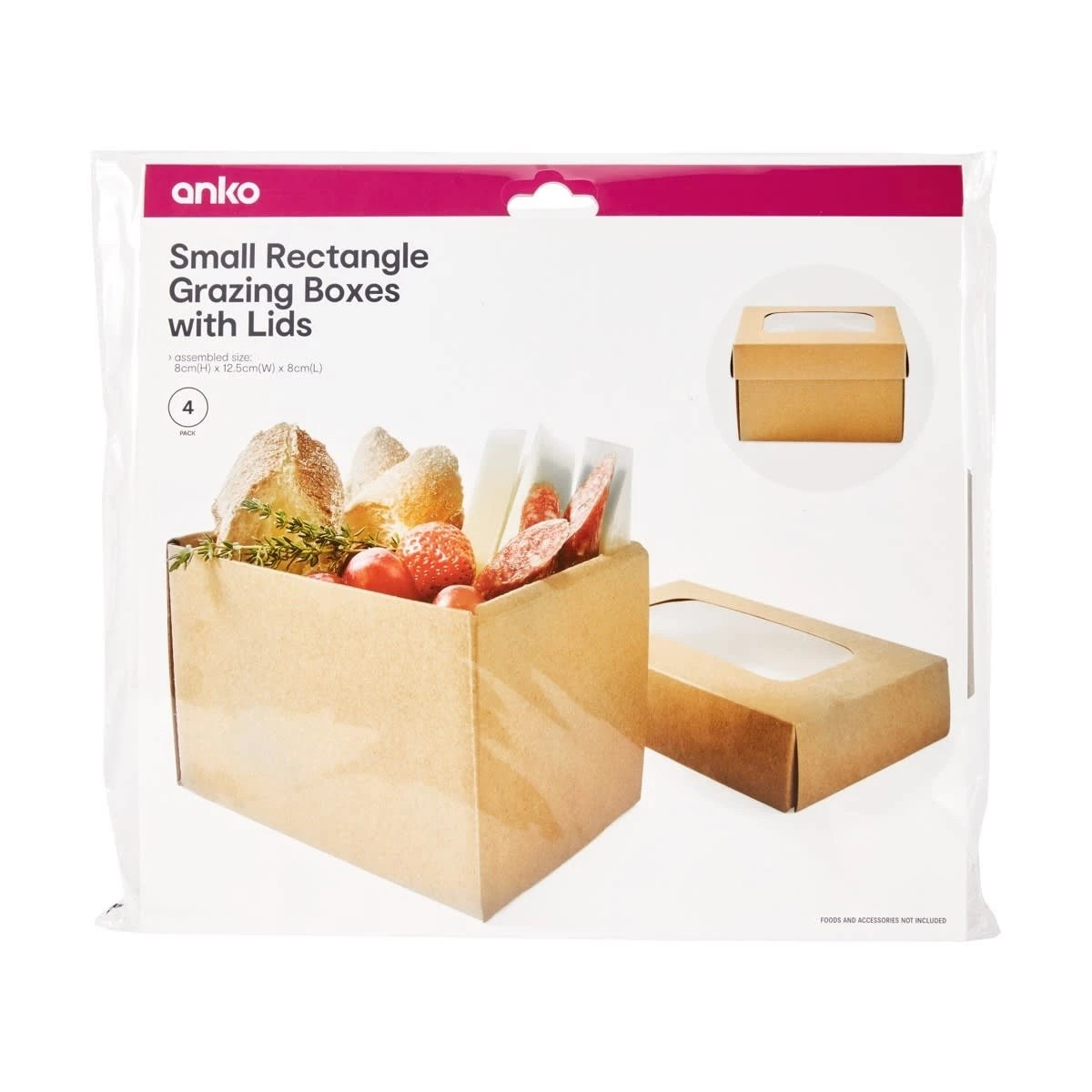 9 4 Pack Small Rectangle Grazing Boxes with Lids, 9 of 9