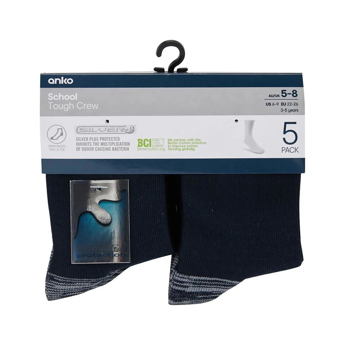 3 5 Pack Tough Crew Socks Dress Navy, 3 of 3