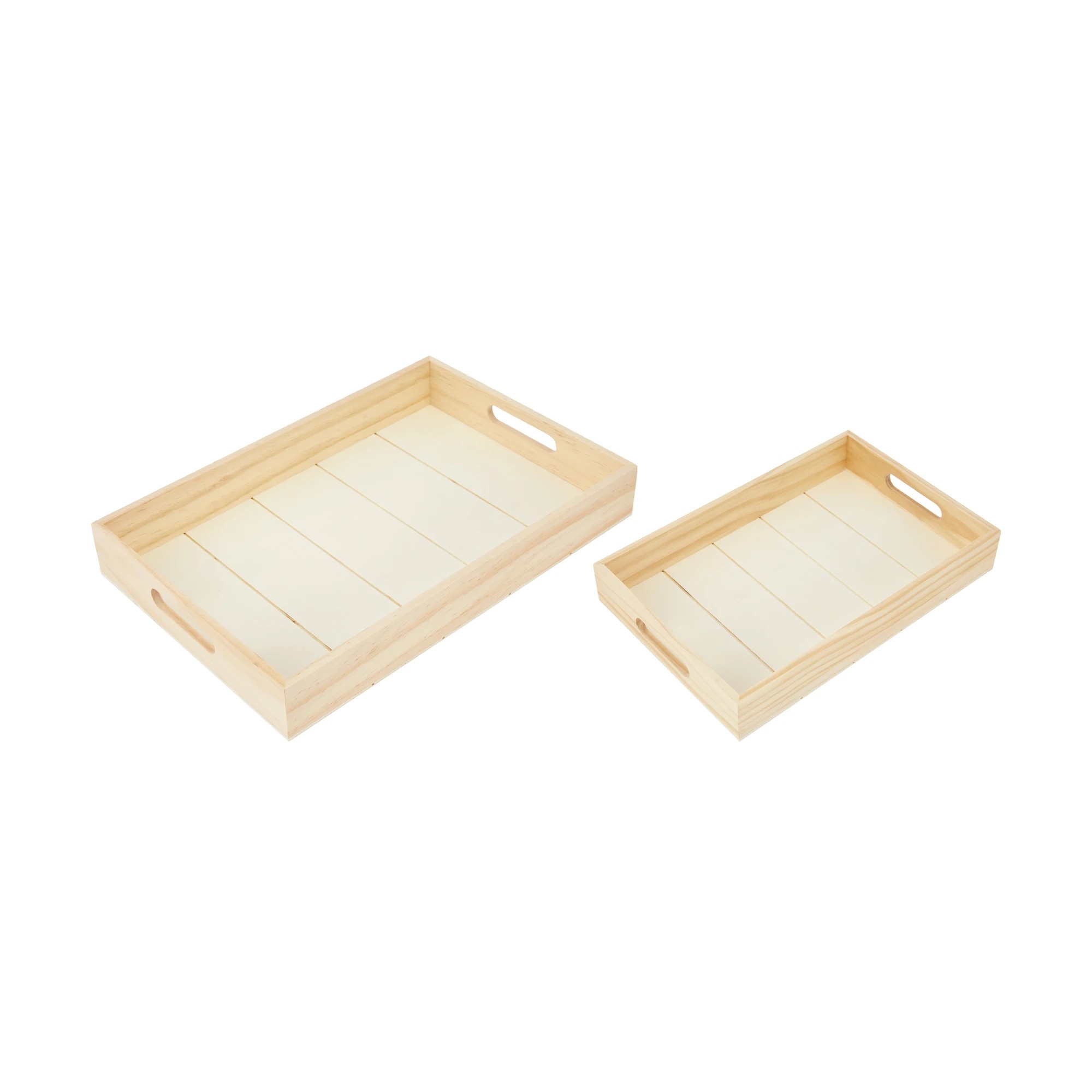 1 2 Piece Wood Rectangle Trays, 1 of 7