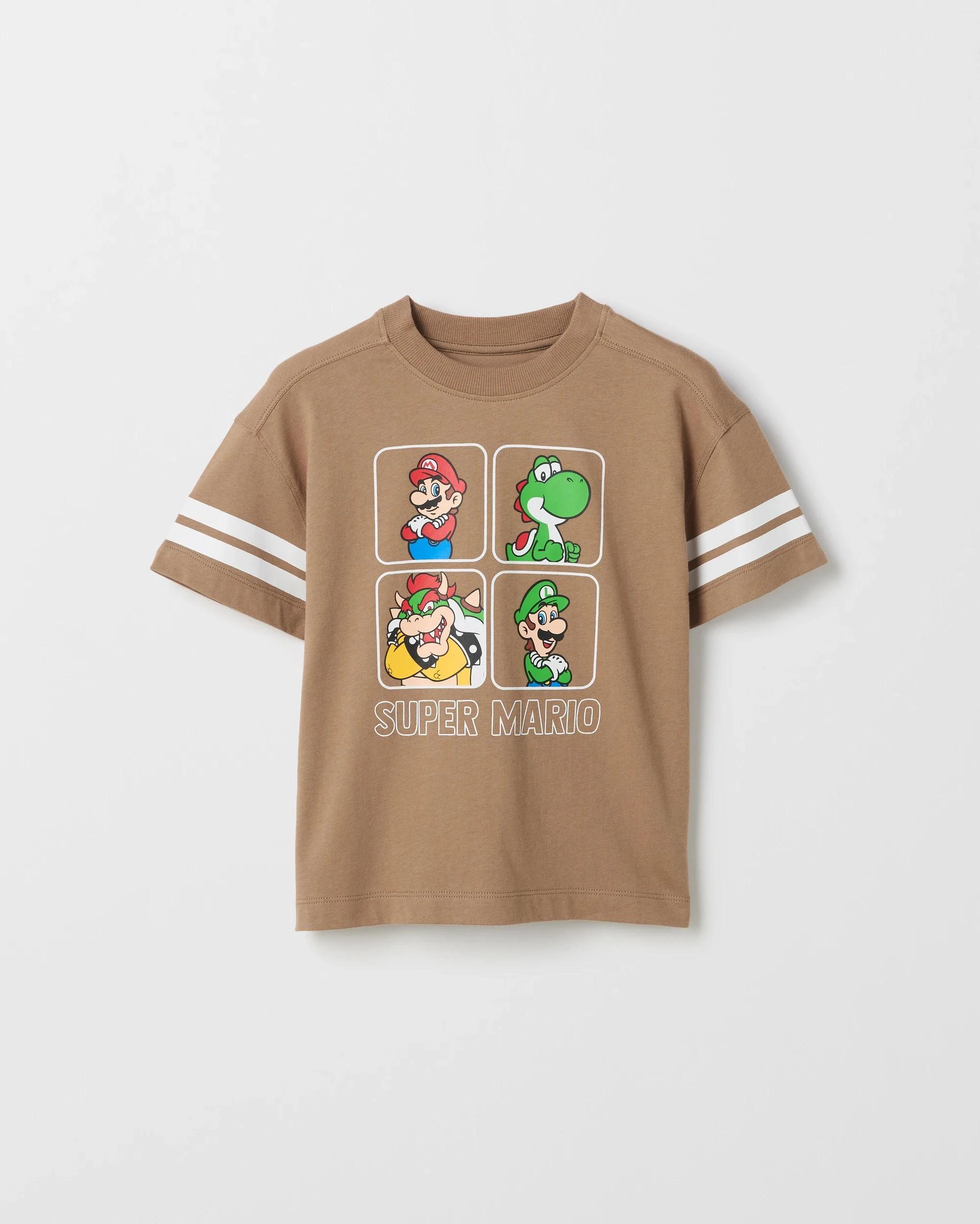 5 Super Mario Australian Cotton Oversized T-Shirt BROWN, 5 of 6