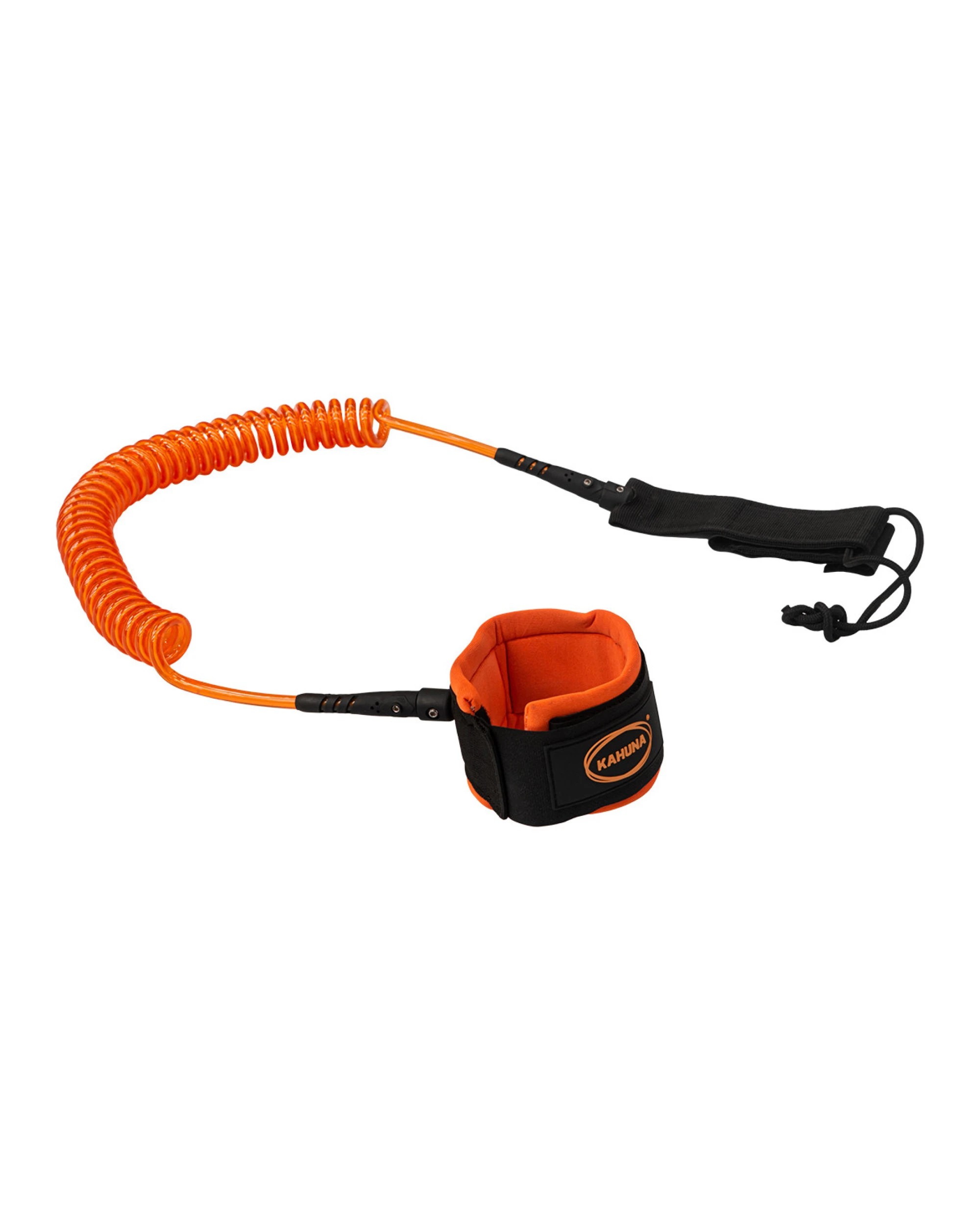 3 Kahuna Hana SUP Coiled Safety Leash - 5.5 mm TPU, Padded Ankle Cuff - Black, 3 of 5