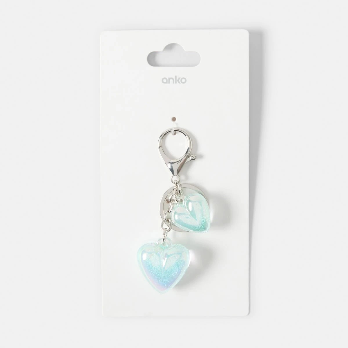 3 Heart Keyring - Blue and Silver Tone, 3 of 3