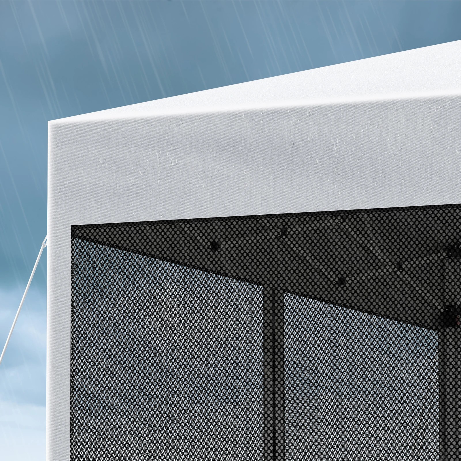 4 Alfordson Pop Up Marquee Outdoor Tent Mesh Wall 3x3m Gazebo - White, 4 of 10