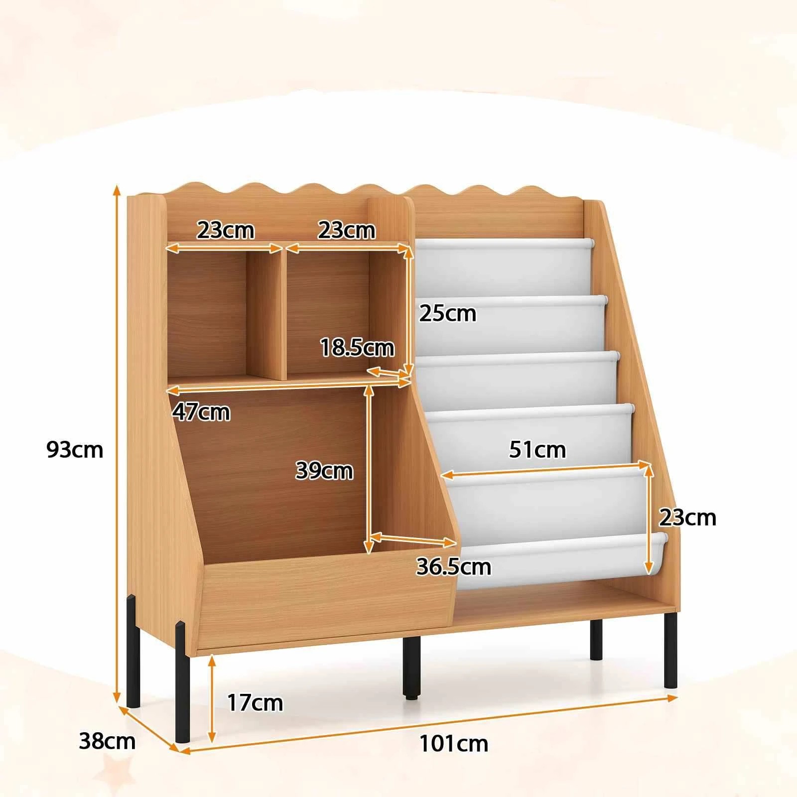 2 Costway Bookshelf Toy Storage Organizer Montessori Wooden Bookcase - Natural, 2 of 3