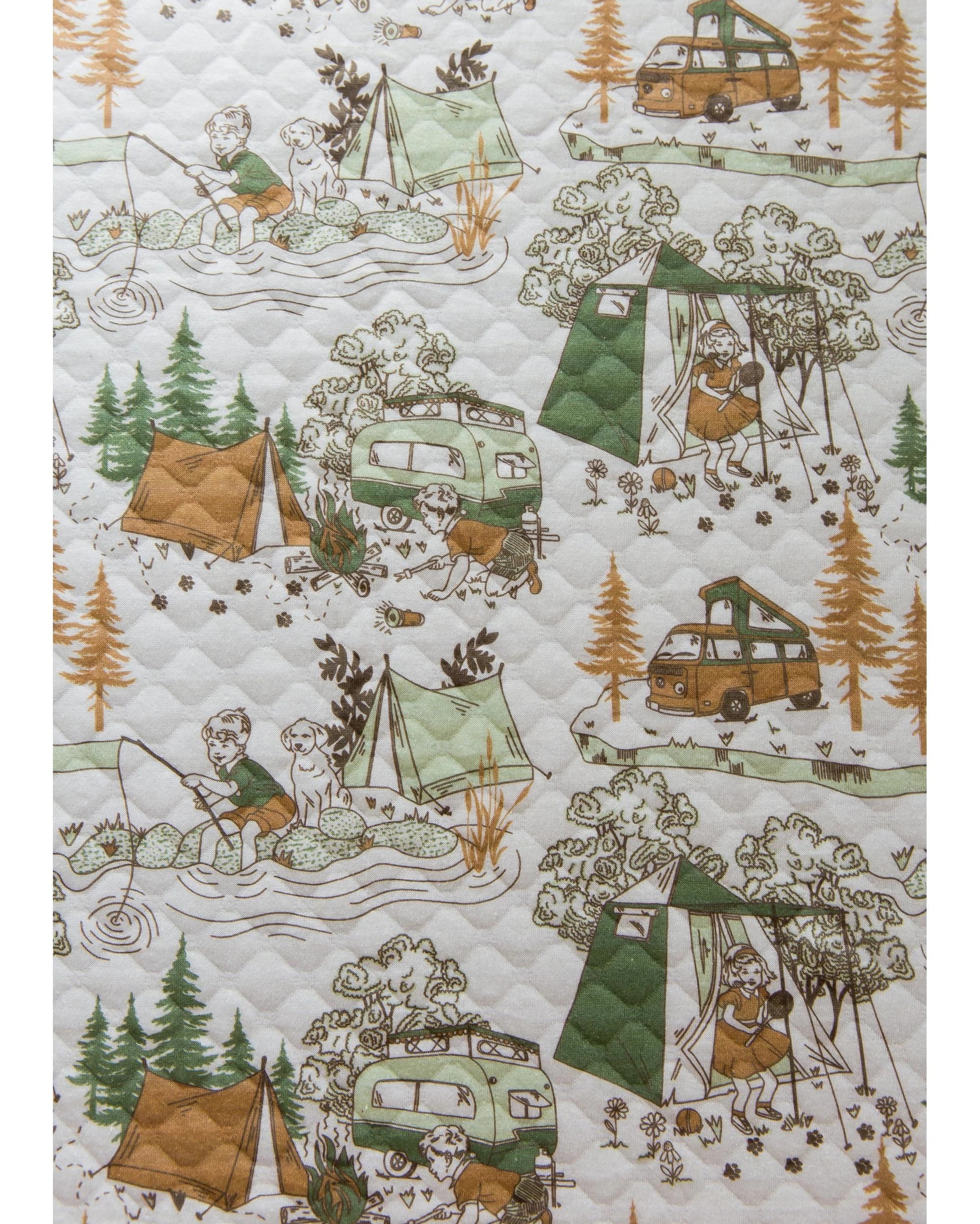 3 The Midnight Gang Happy Camper Bed Wetting Mat - King Single with wings - Multi, 3 of 4