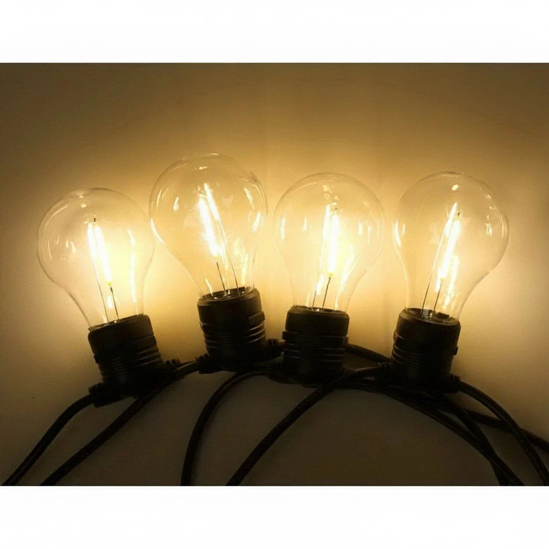 2 77m LED Festoon String Lights Outdoor Christmas Decorations Wedding Garden - Black, 2 of 4