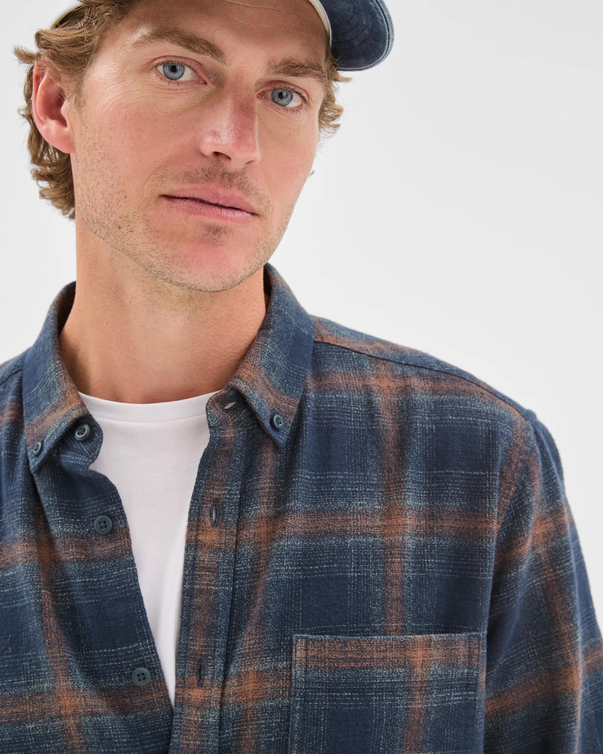 4 Target Man Long Sleeve Brushed Check Shirt NAVY, 4 of 6