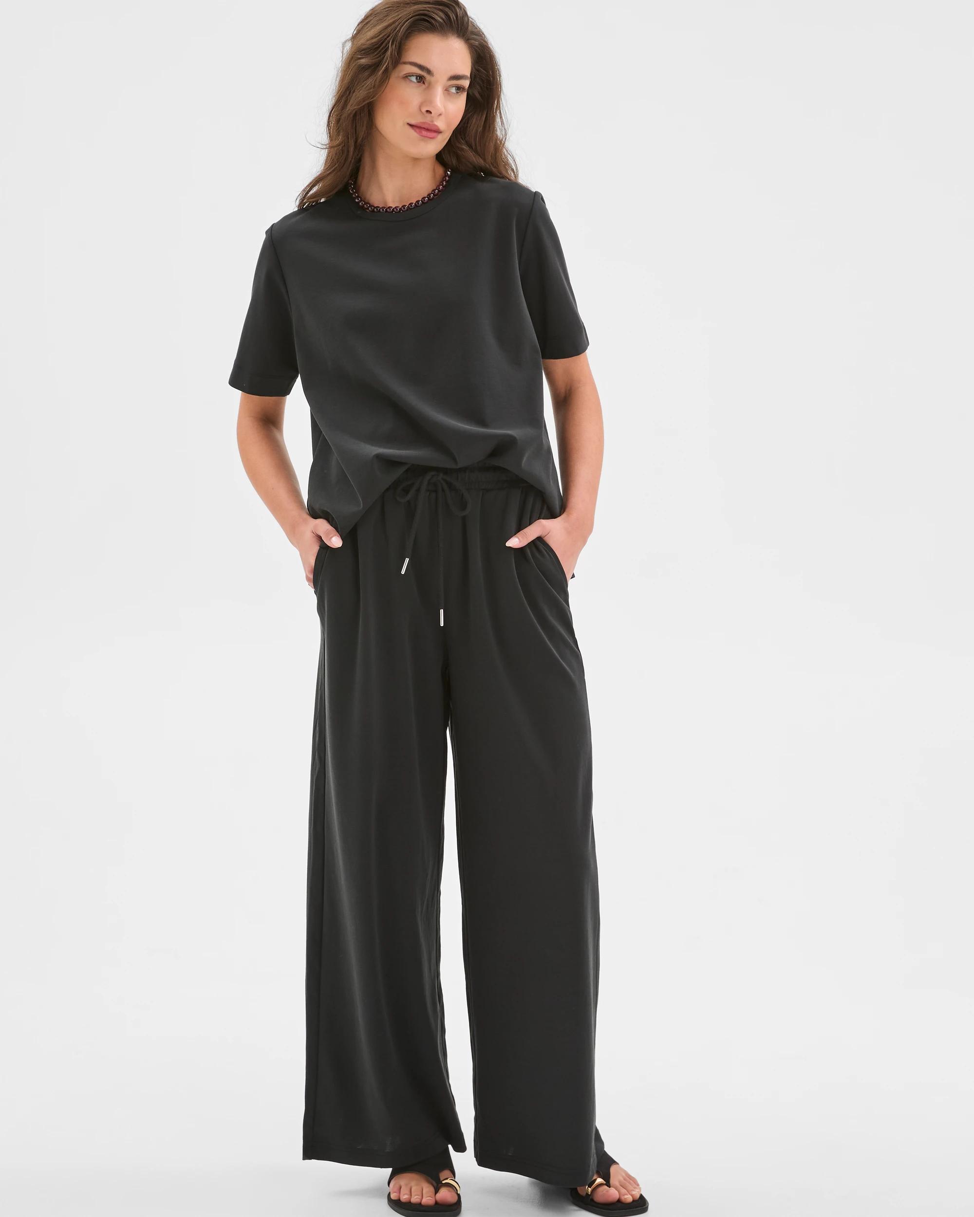 2 Target Petites Relaxed Drape Pants WASHED BLACK, 2 of 7