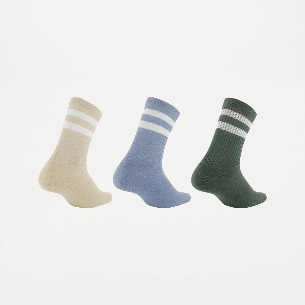 2 3 Pack Retro Stripe Rib Socks Seasn Strp, 2 of 3