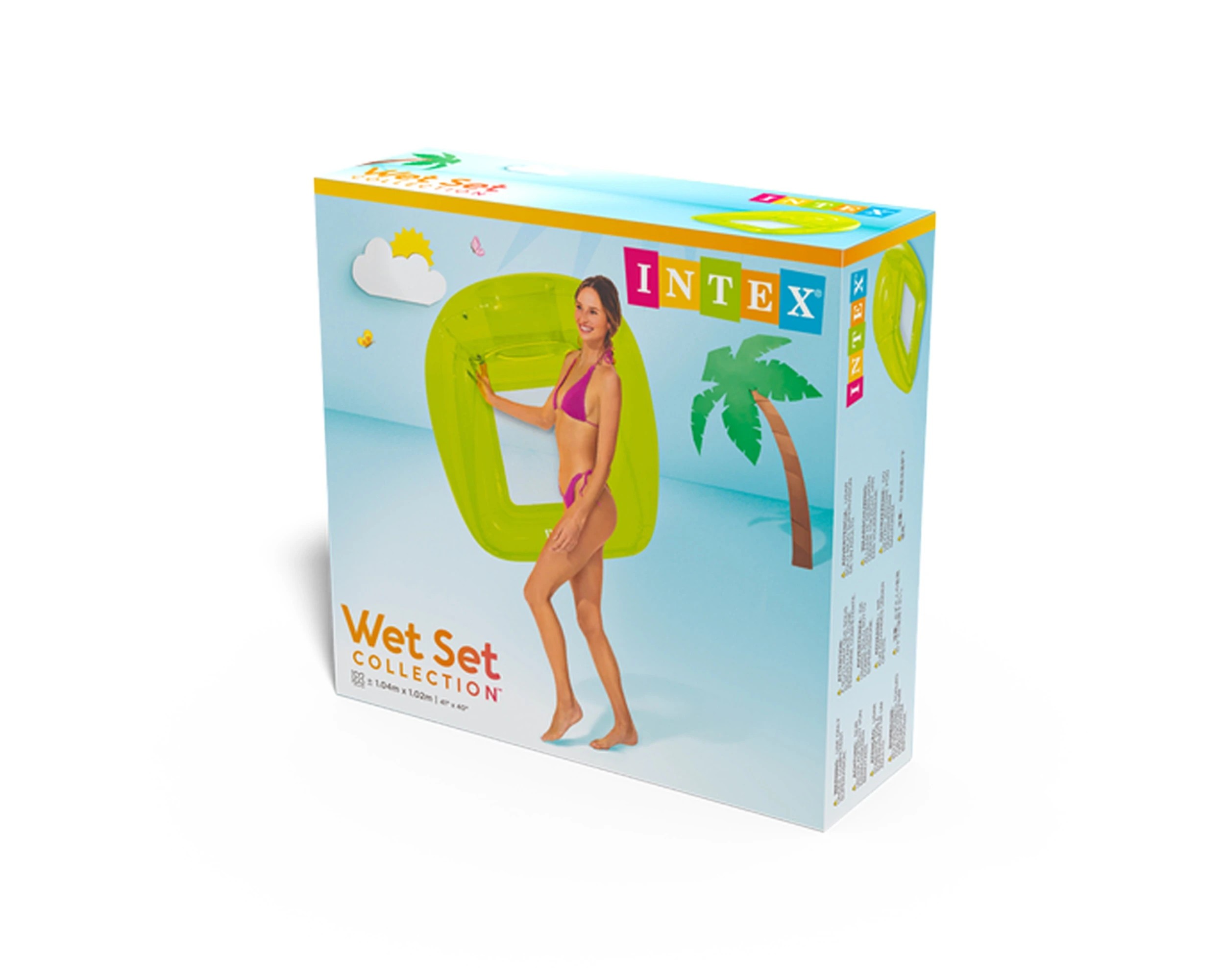 2 INTEX Inflatable Pool Lounge Single Seat Mesh Pool Float 104x102cm - Assorted, 2 of 7