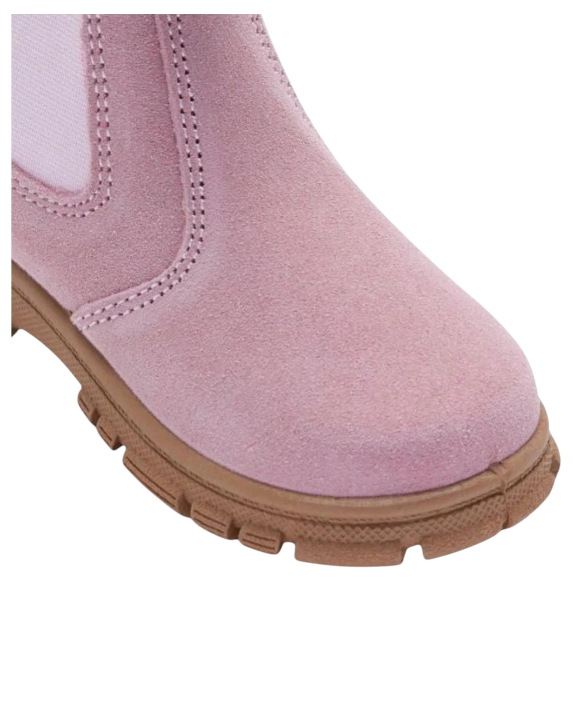 4 Grosby Ranch Junior Girls Boots School Leather Slip On Shoes - Pink PINK, 4 of 4