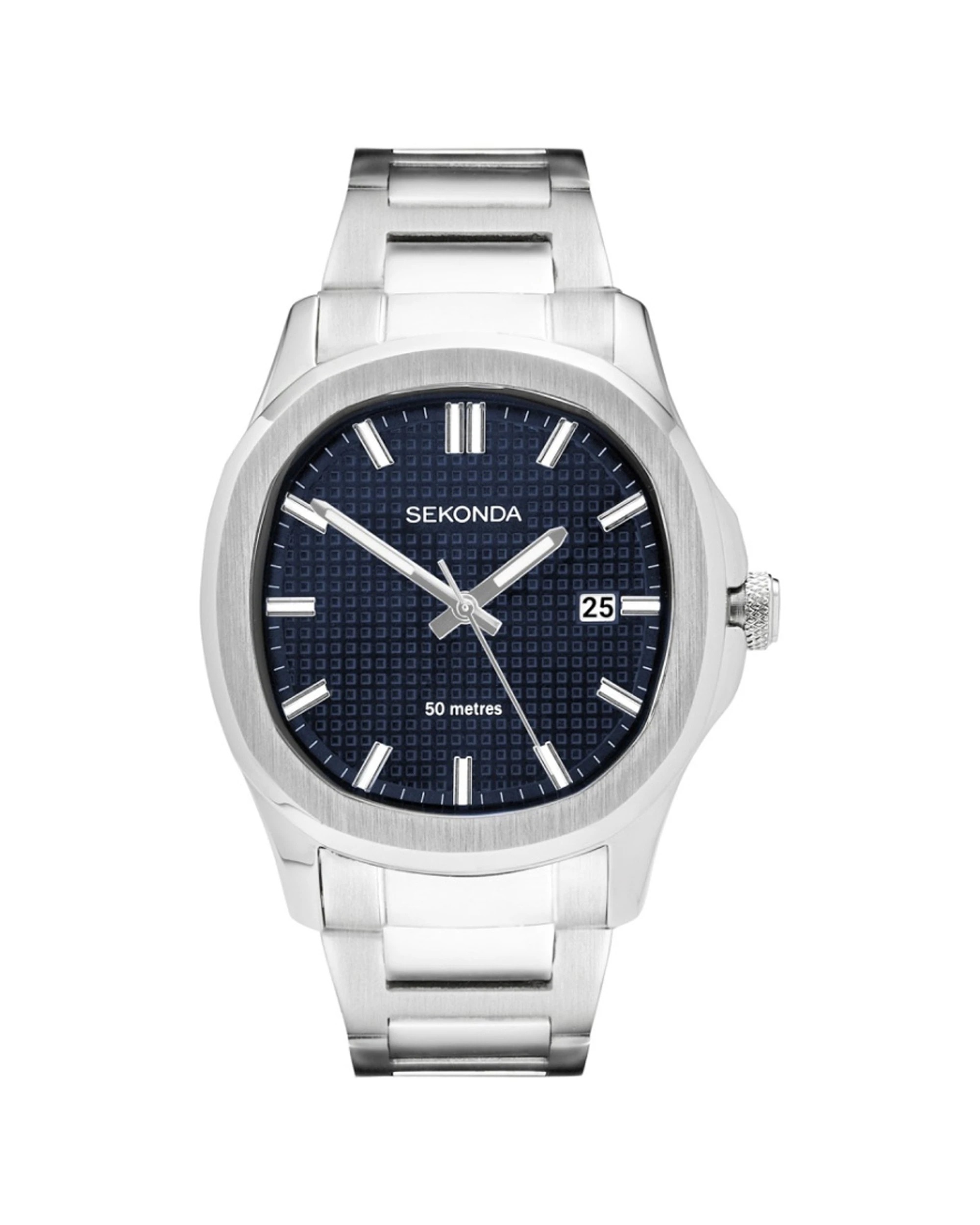 1 Sekonda Men's Octaire Watch 40mm Blue Dial Stainless Steel Strap 50m Water Resistant, 1 of 6