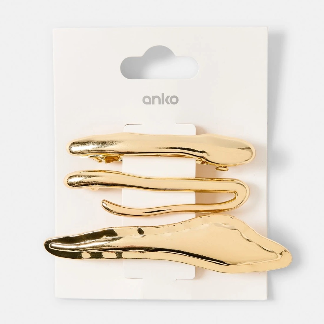 4 3 Pack Gold Tone Barrette Hair Clips, 4 of 4