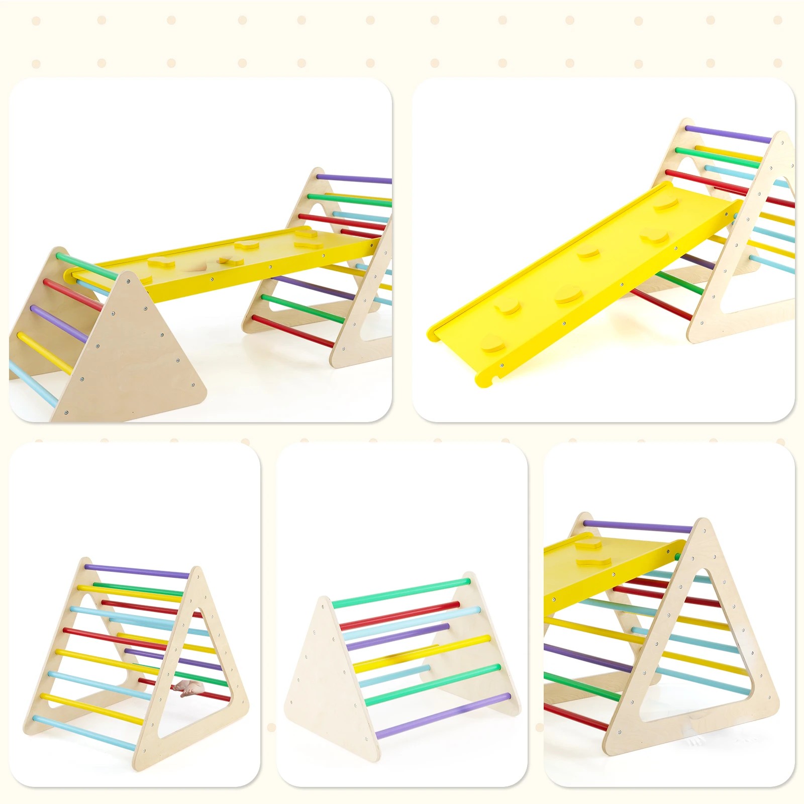 4 Costway Climb Playset Kids Climbing Frame Arch Ladder Set, 4 of 6