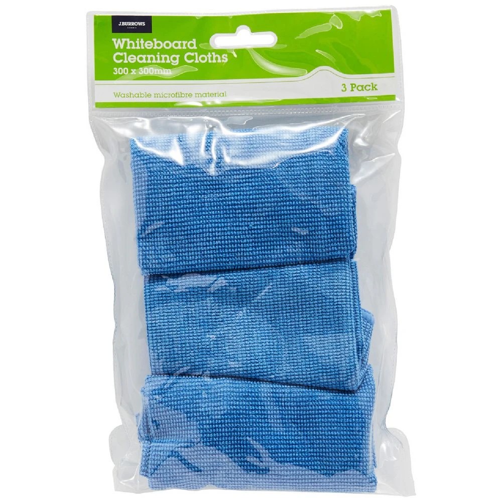 1 J.Burrows Washable Whiteboard Cleaning Cloths 3 Pack, 1 of 2