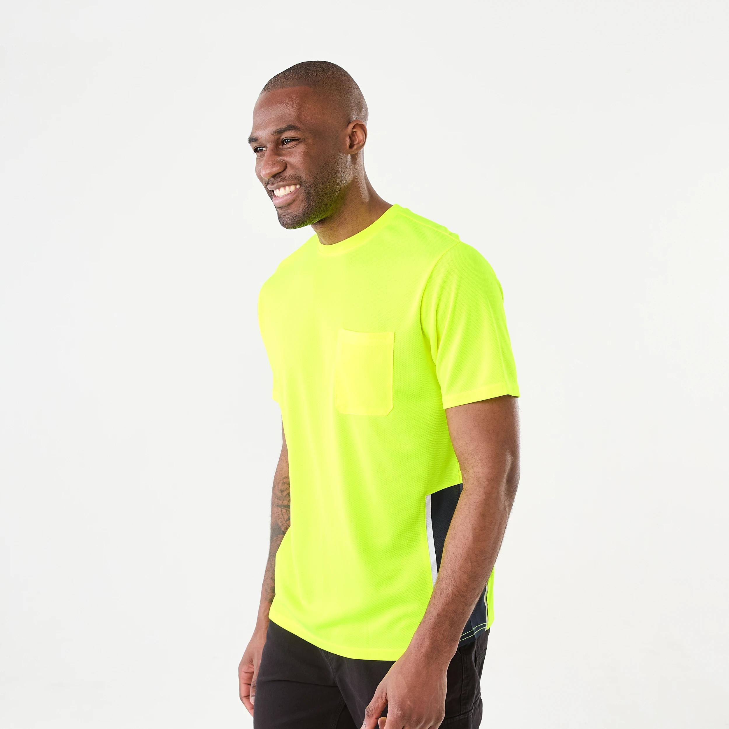 2 Workwear Short Sleeve Cool T-Shirt FLURO YELLOW, 2 of 7