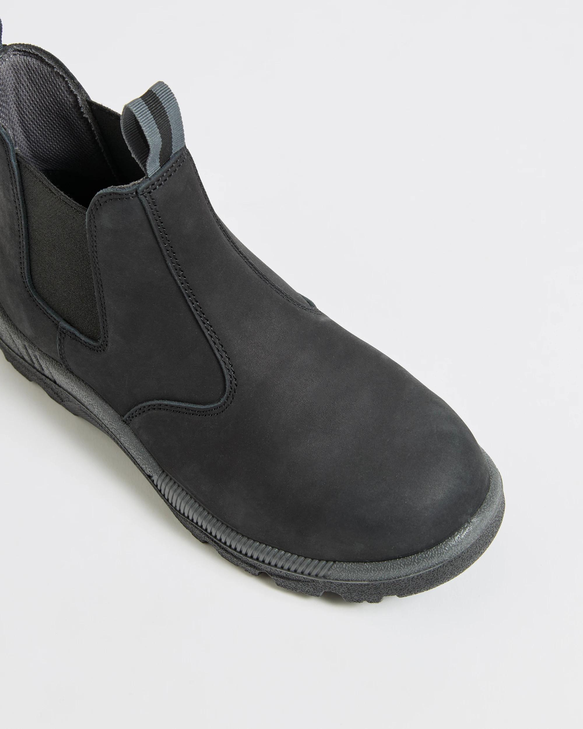 4 Graphite Genuine Leather Slip-On Safety Work Boots BLACK, 4 of 4