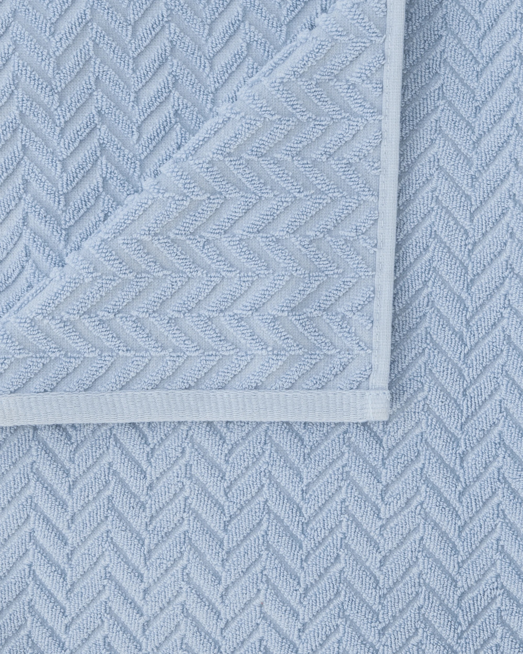 2 Chevron Cotton Bath Sheet - Blue, 2 of 6