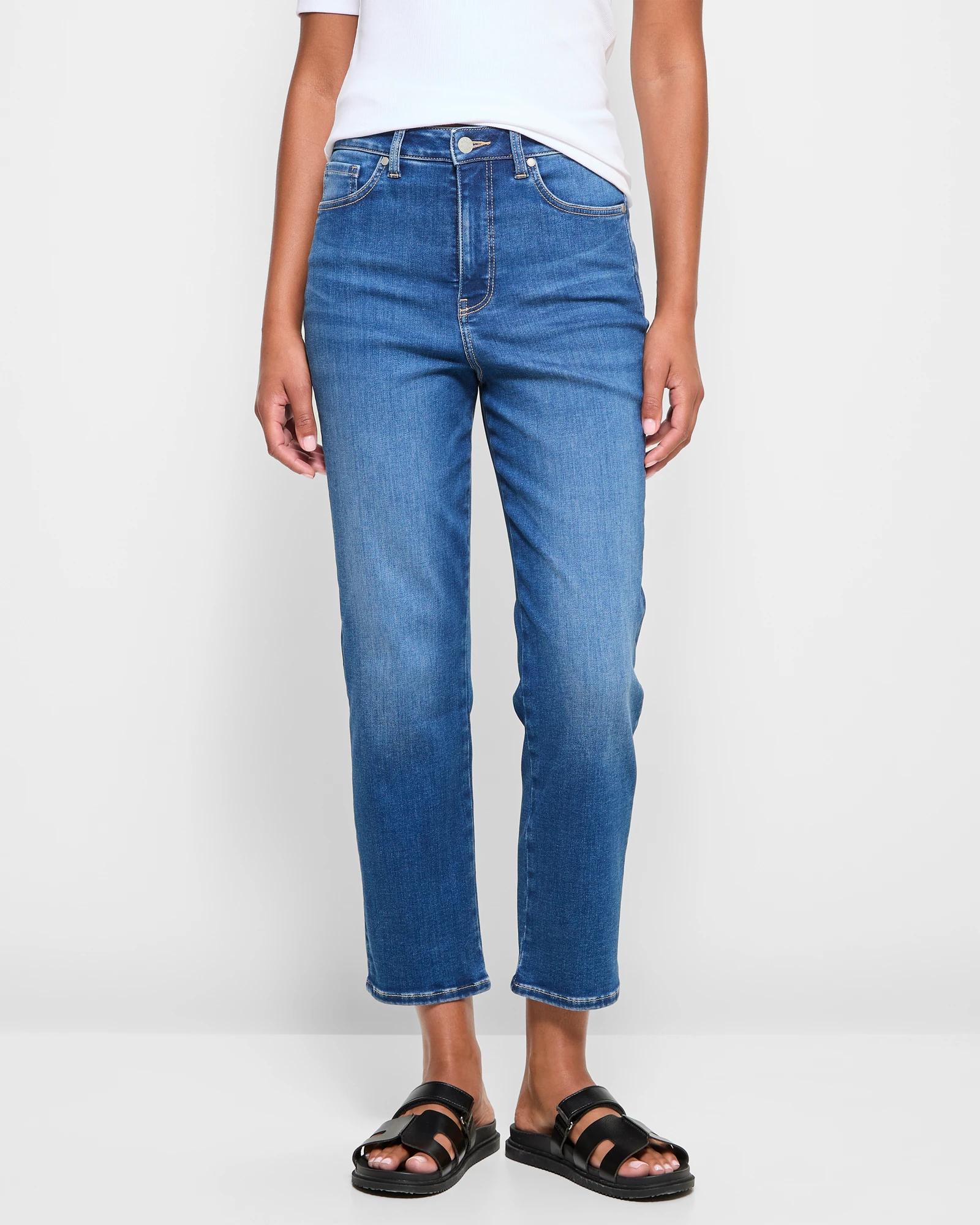 2 Target Super High Rise Crop Length Straight Denim Jeans - Shape Your Body AGED BRILLIANT BLUE, 2 of 10