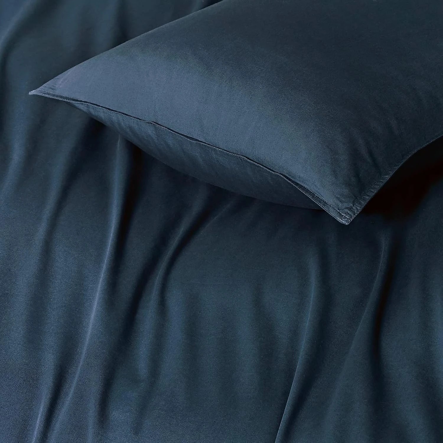 3 Gioia Casa Vintage Washed Cotton Quilt Cover Set Soft Breathable - Super King Bed - Dark Indigo, 3 of 4