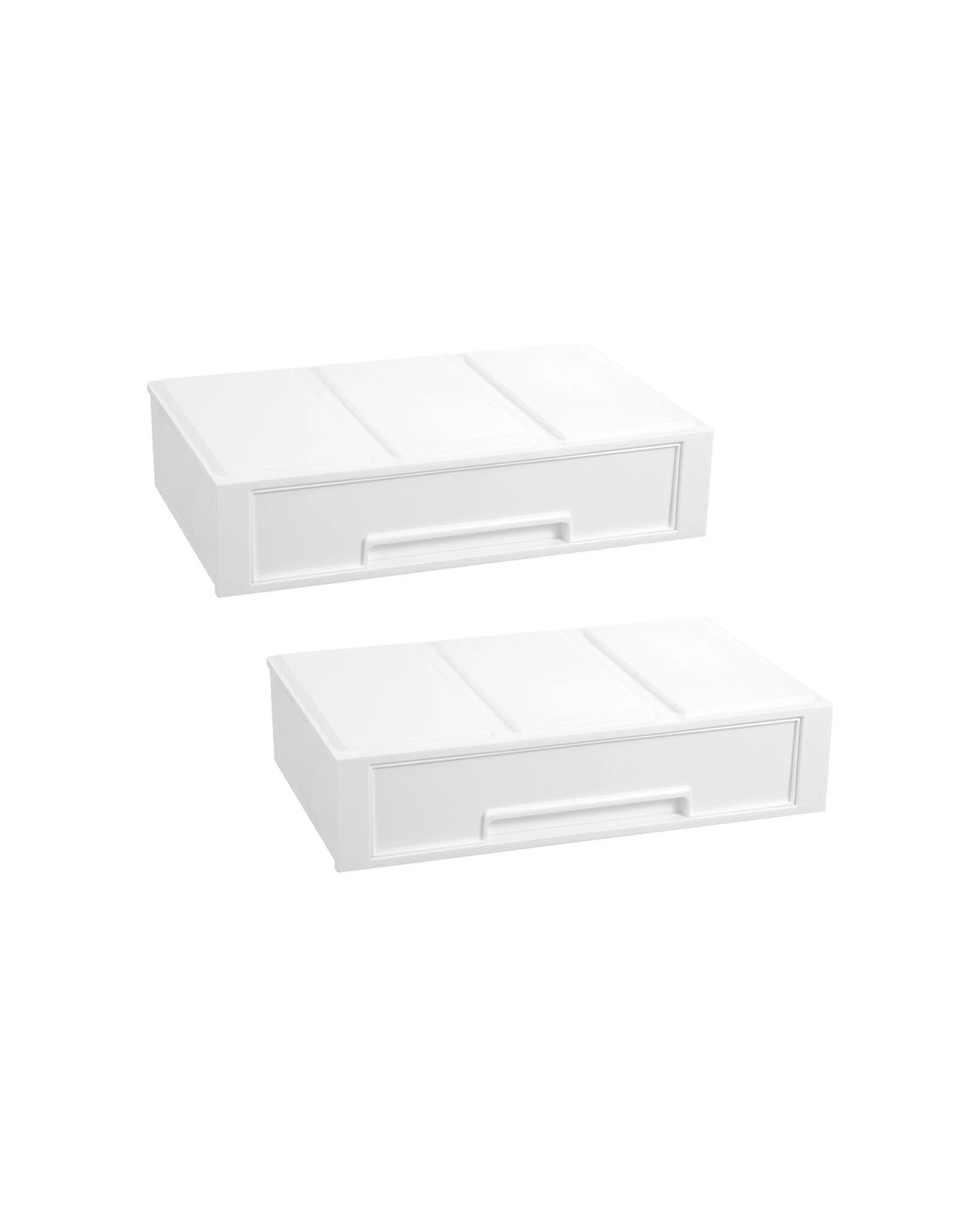 1 Boxsweden 43x26cm Stacking Drawer Organiser 2Pk Durable Stackable Plastic
 - white, 1 of 8