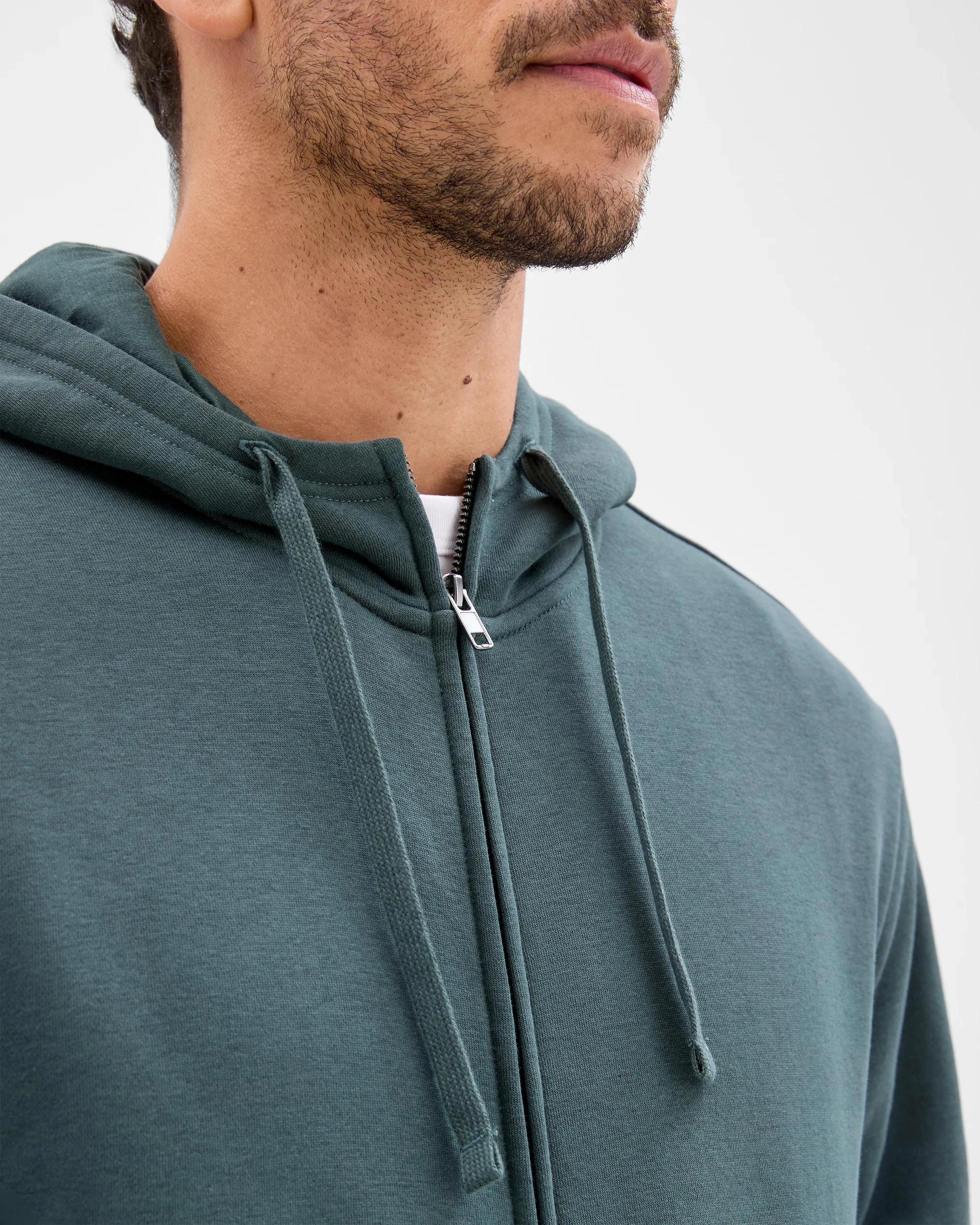 6 Target Man Australian Cotton Blend Zip Thru Hoodie WINTER GREEN, 6 of 6