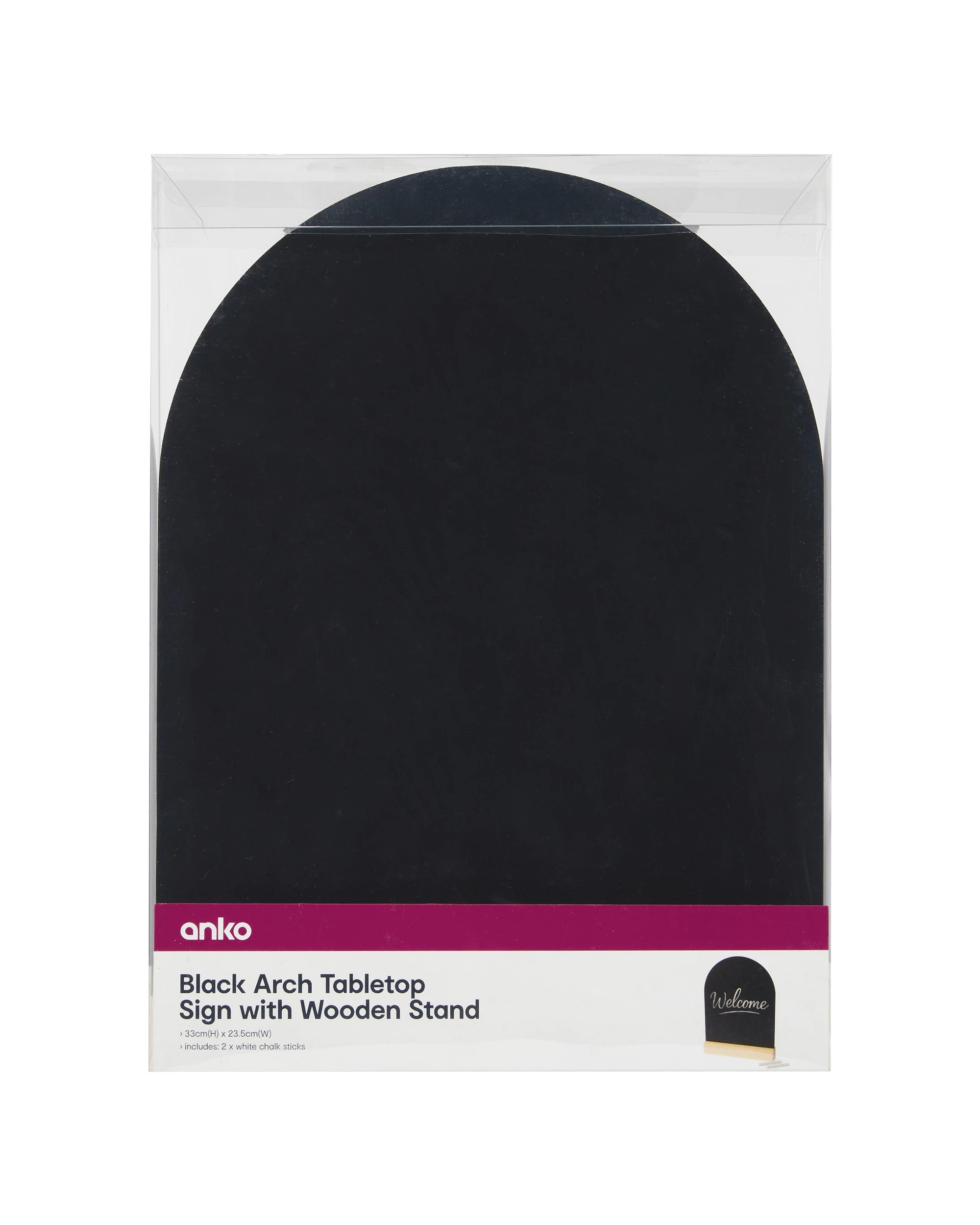 7 Black Arch Tabletop Sign with Wooden Stand, 7 of 7