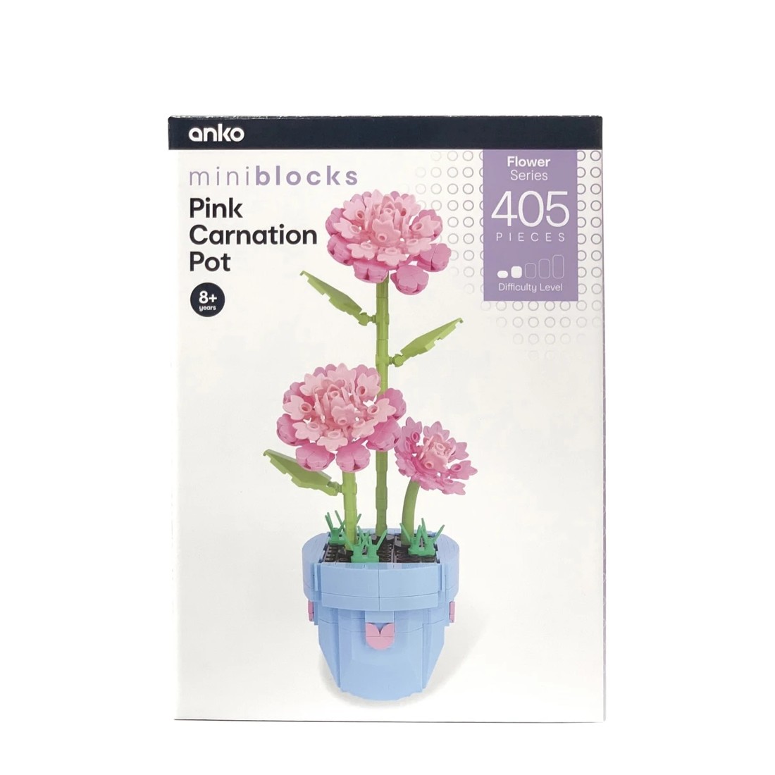 1 405 Pieces Mini Blocks Flower Series: Pink Carnation Pot, 1 of 3
