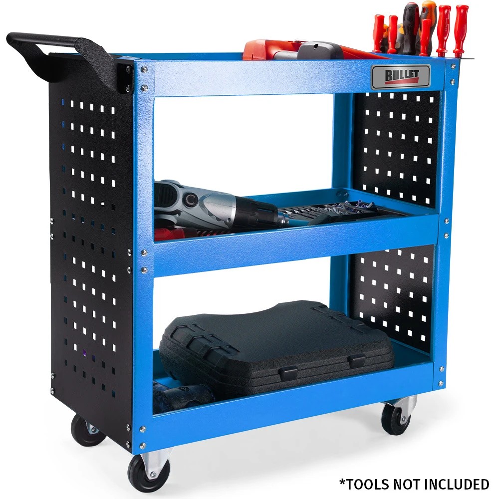 1 Bullet 3-Tier Steel Tool Trolley Cart - Blue, 1 of 1
