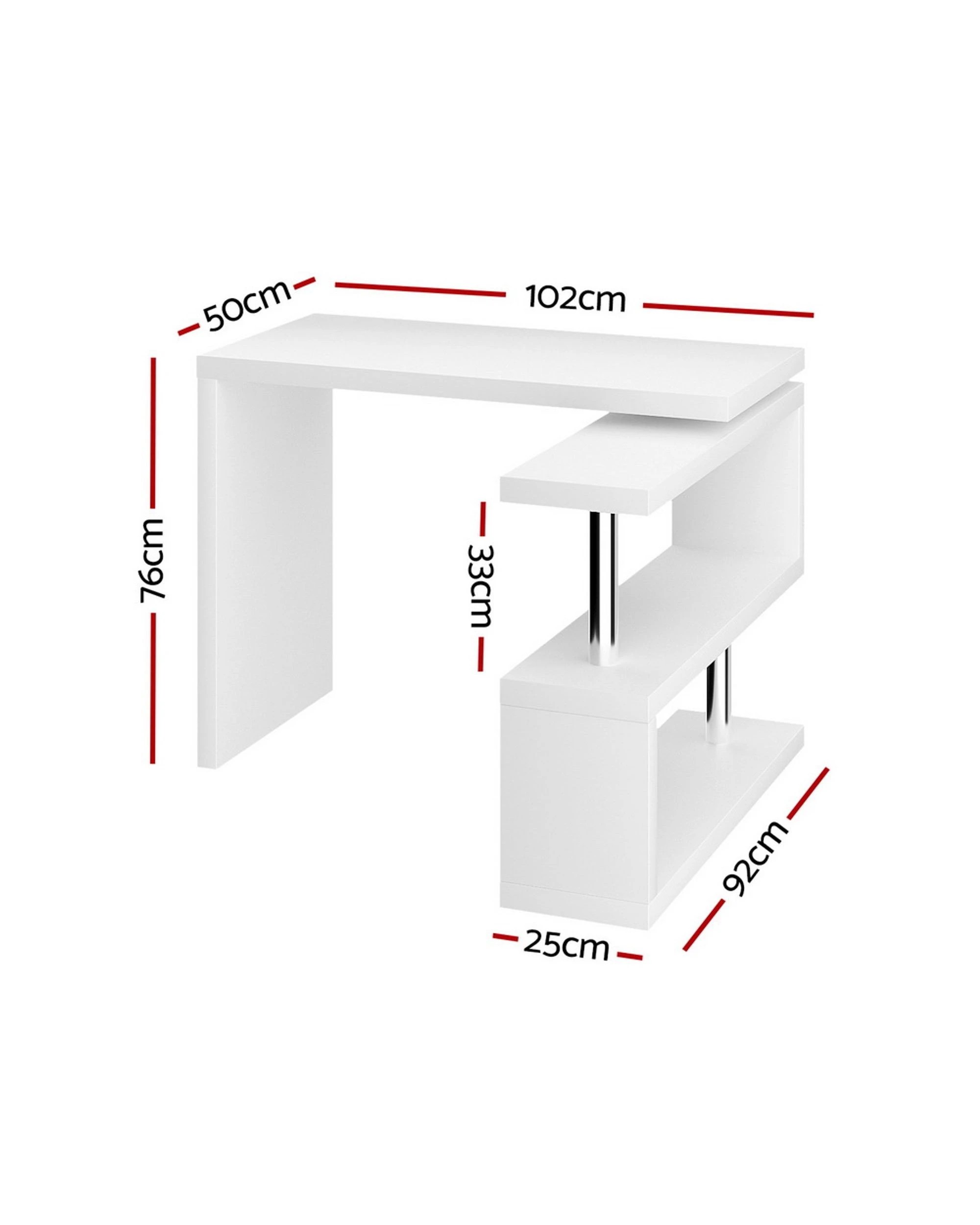 1 Artiss Computer Desk L-shape Bookshelf
 - White, 1 of 2