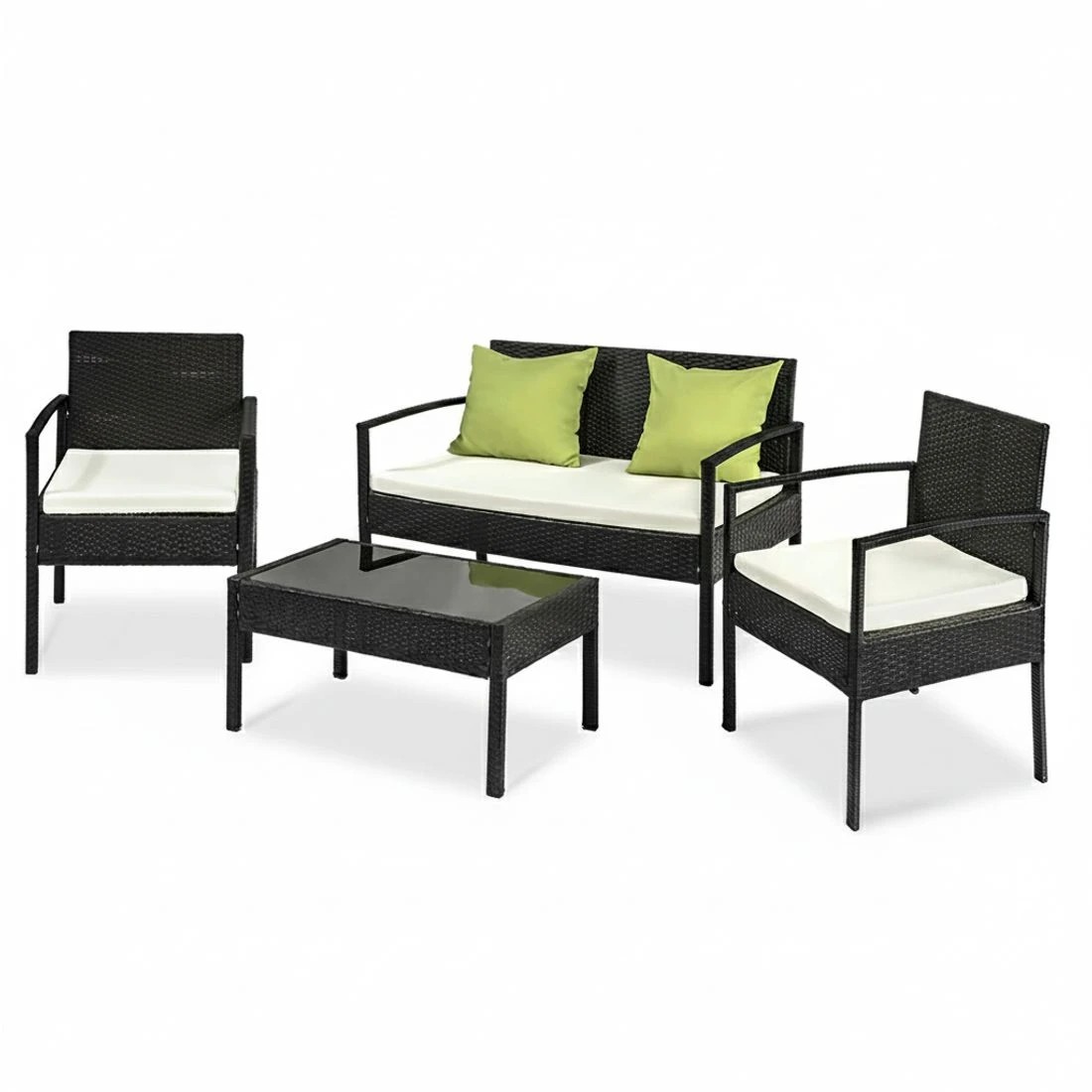 7 Gardeon Outdoor Sofa Set Wicker Lounge Setting Table and Chairs Patio Furniture - Black, 7 of 7