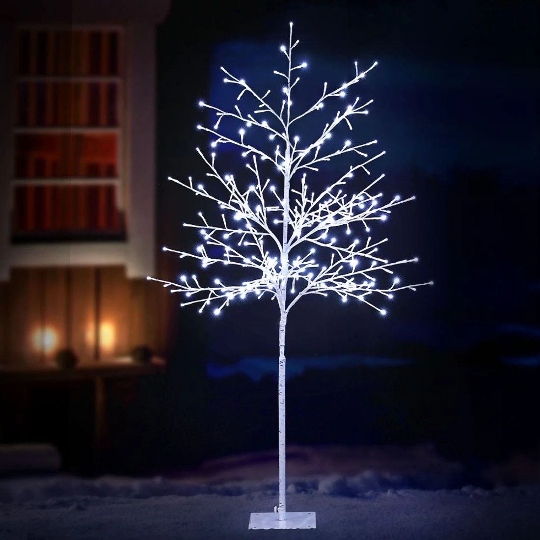 3 Jingle Jollys Solar Christmas Tree 1.5m Twigs 304 Led Lights Xmas Tree Lush Foliage Sturdy Stand Easy Assembly - White, 3 of 7