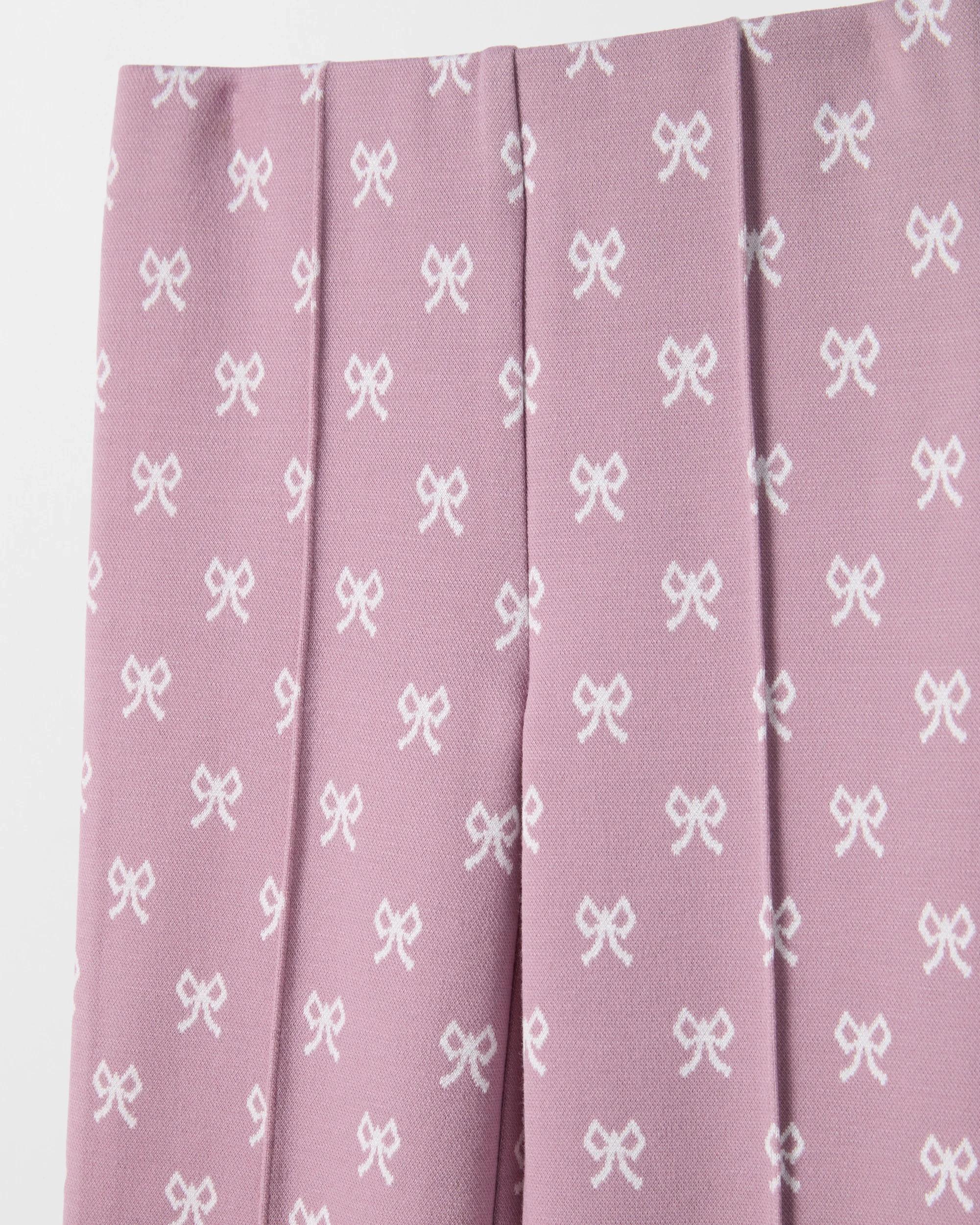 2 Target Kids Ponte Flare Leggings PURPLE BOW, 2 of 2