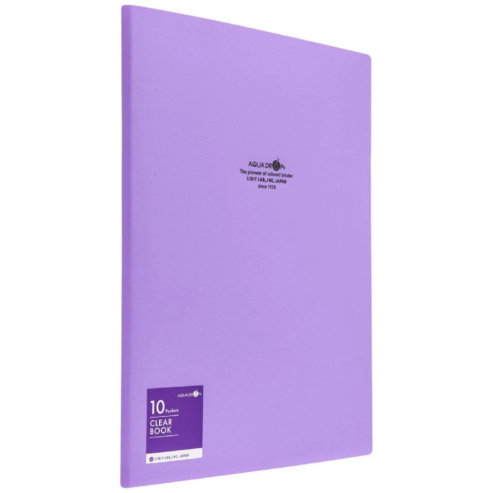 1 Aqua Drops Display Book A4 10 Pockets Vivid Purple, 1 of 4