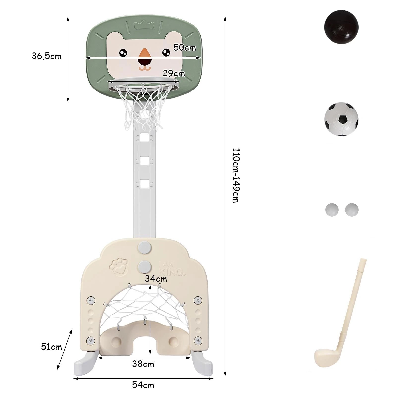 2 Costway 3-in-1 Kids Basketball Hoop Sports Activity Center, 2 of 2