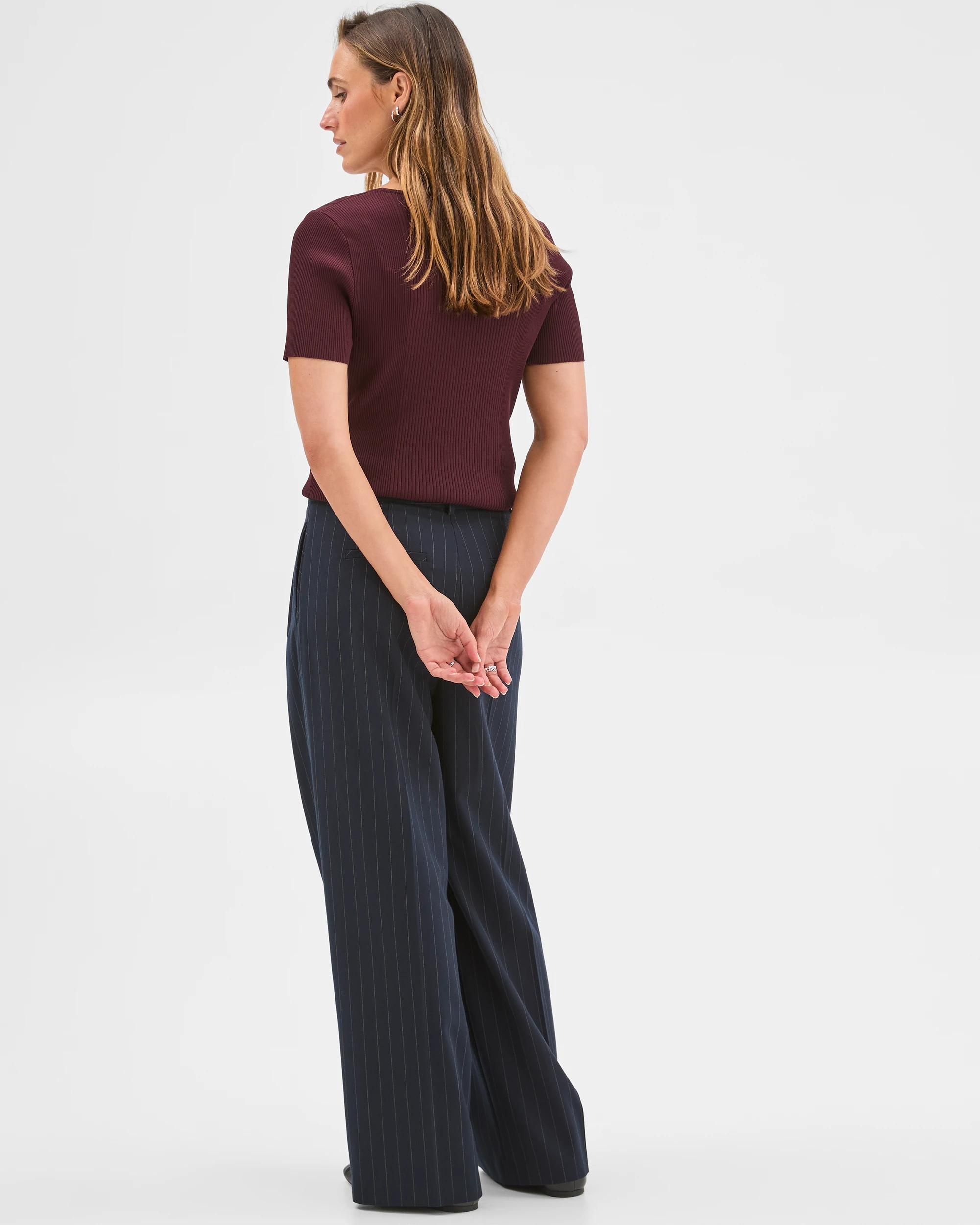 6 Preview Classic PVL Wide Leg Pants NAVY PINSTRIPE, 6 of 6