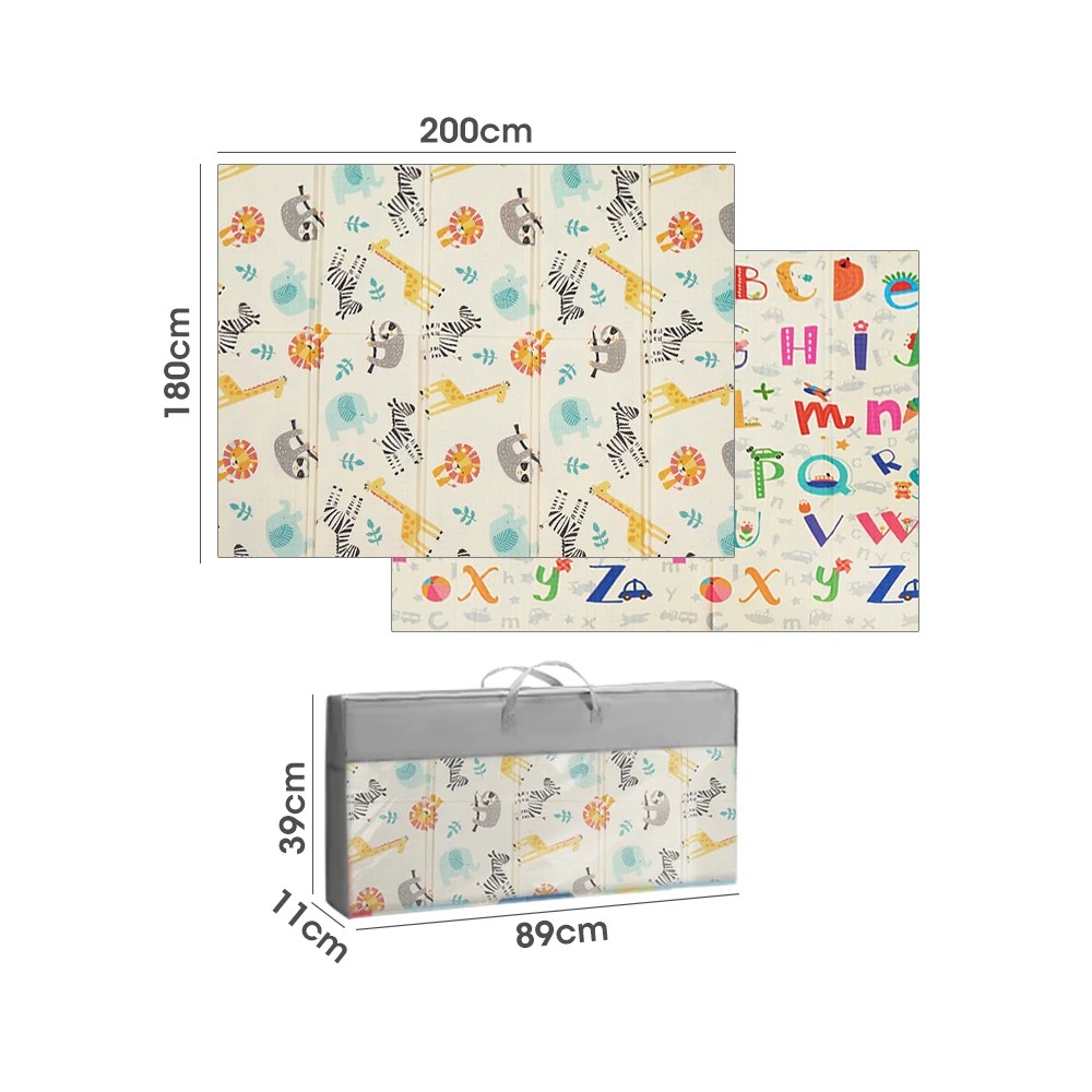 2 Playpals Kids Play Mat Baby Crawling Folding XPE Foam Double Pad Non-slip Carpet - Multi, 2 of 3