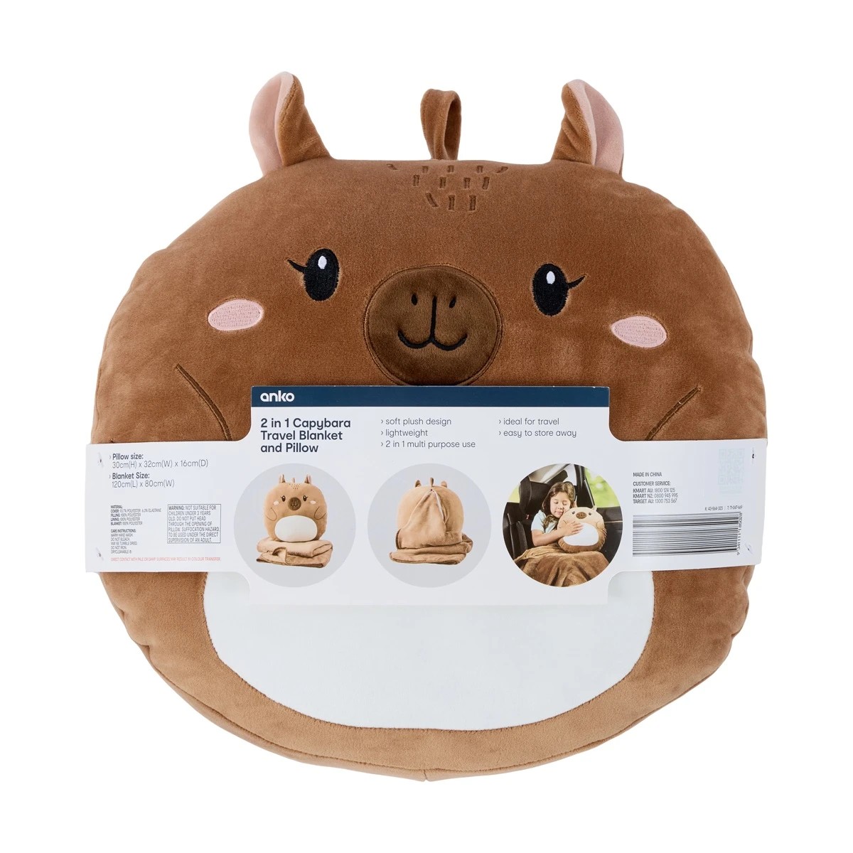 6 2-in-1 Capybara Travel Blanket and Pillow, 6 of 6