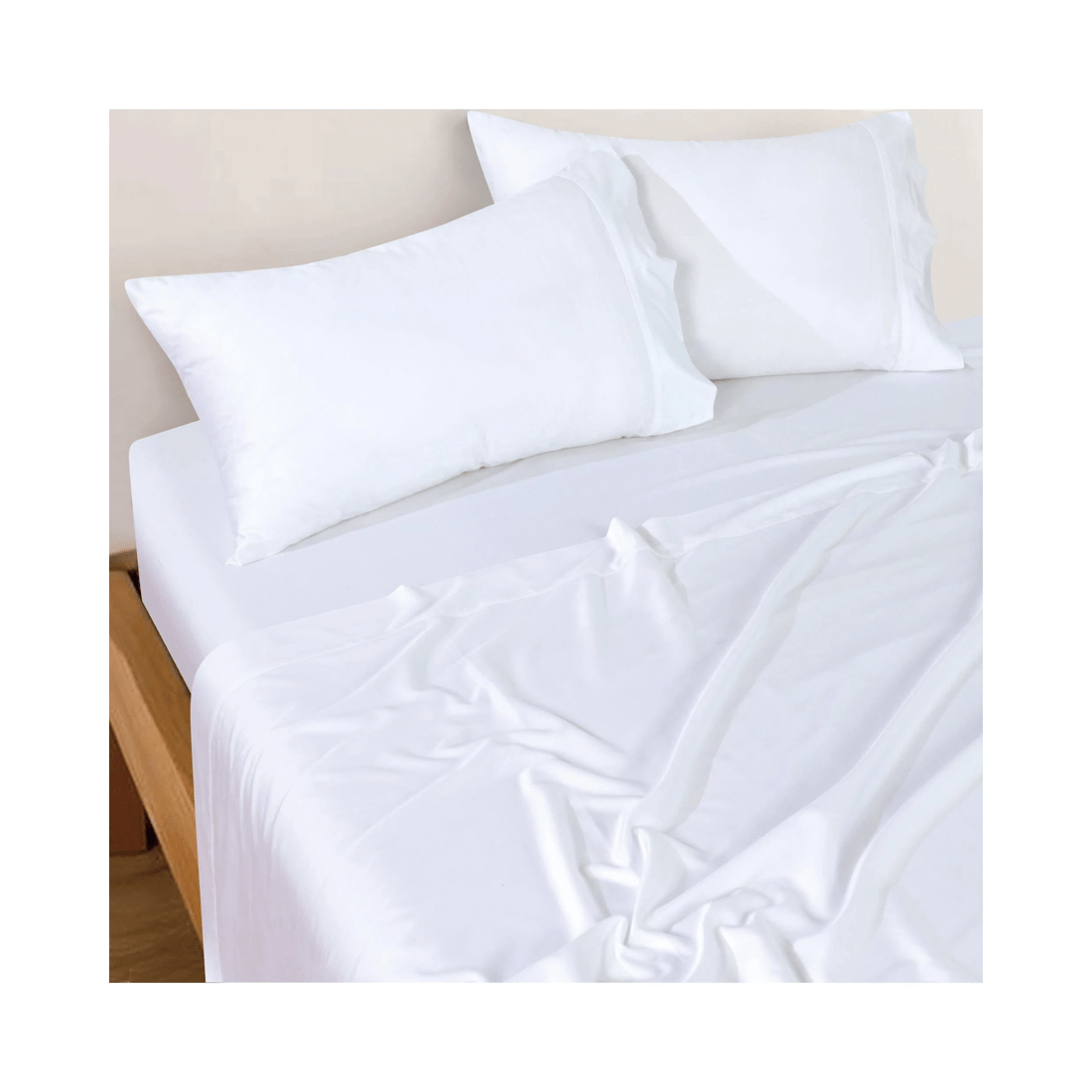 10 Bianca Bedding Rosebank 500TC Bamboo/Cotton Sateen King Sheet Set - Extra Long &amp; Wide Flat - White - White, 10 of 10