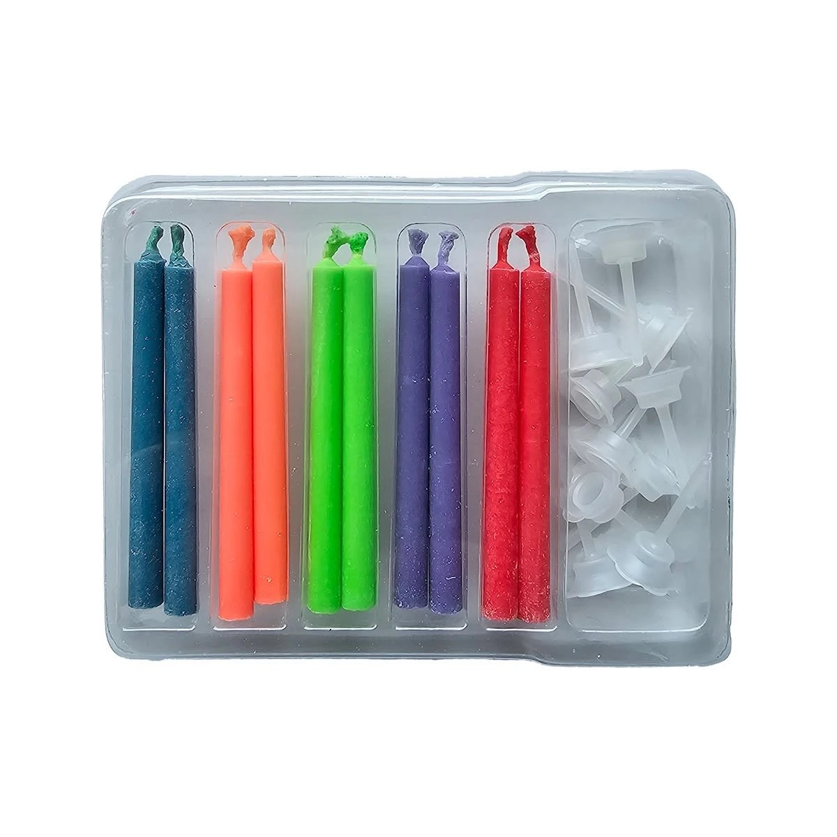2 10 Pack Hoorah Colour Flame Candles and Holders, 2 of 2