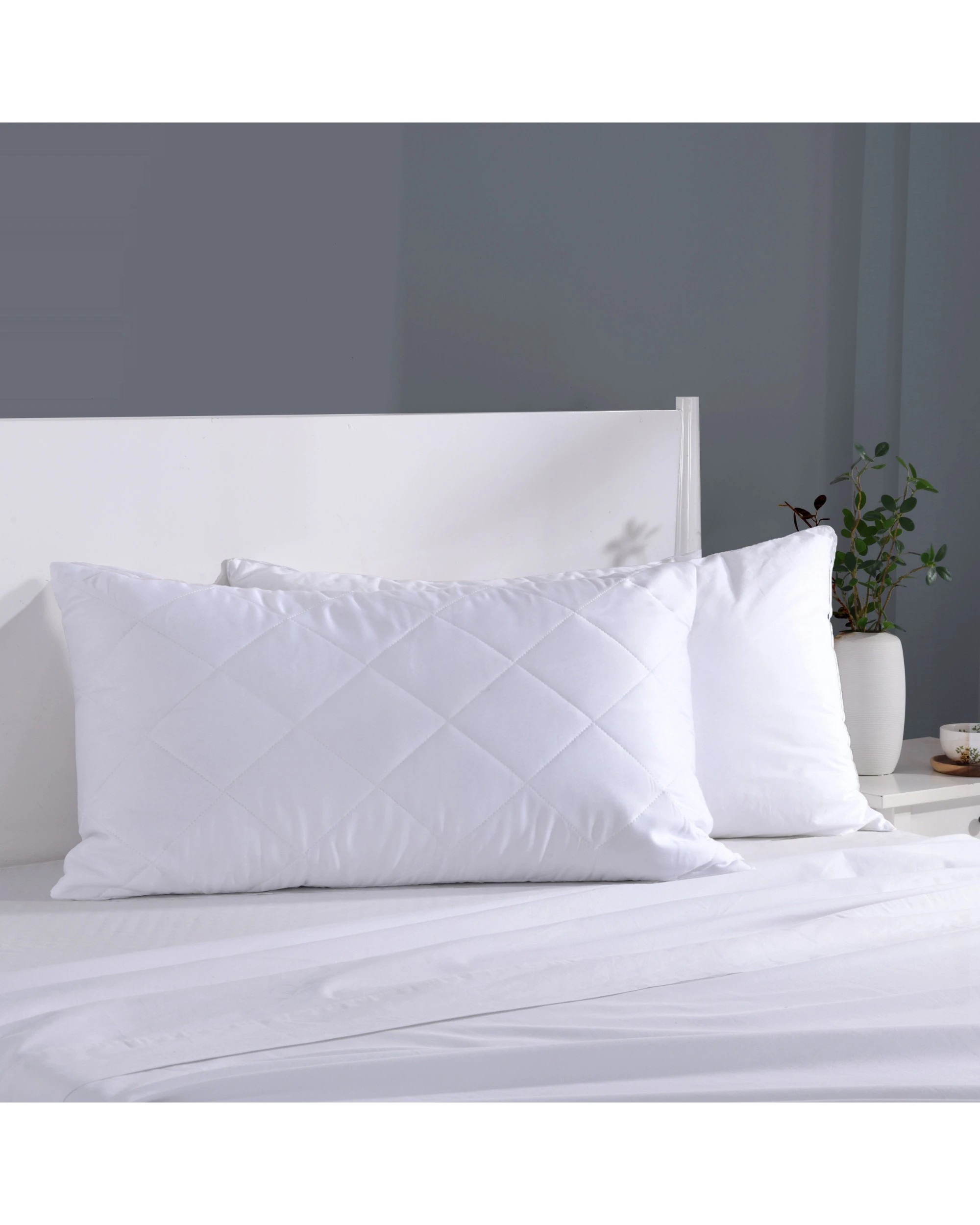 1 Dreamaker Tencel Quilted Pillow Protector King Pillow - White, 1 of 5
