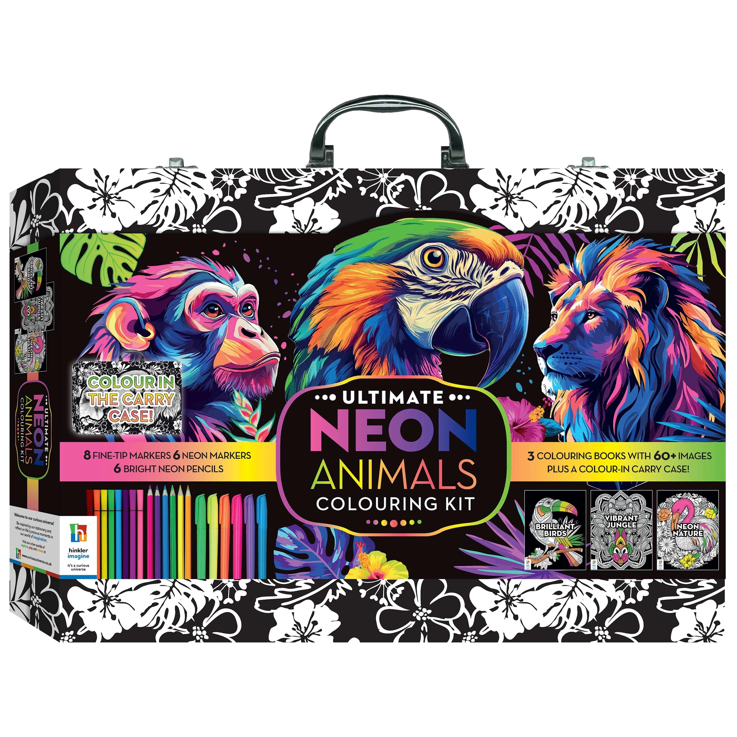 1 Art Maker Neon Jungle Colouring Carry Case, 1 of 9