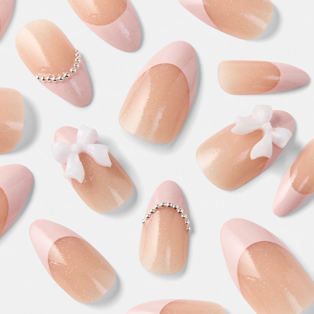 4 OXX Cosmetics 24 Pack Artificial Nails with Adhesive - Stiletto Shape, 3D Bow, 4 of 5