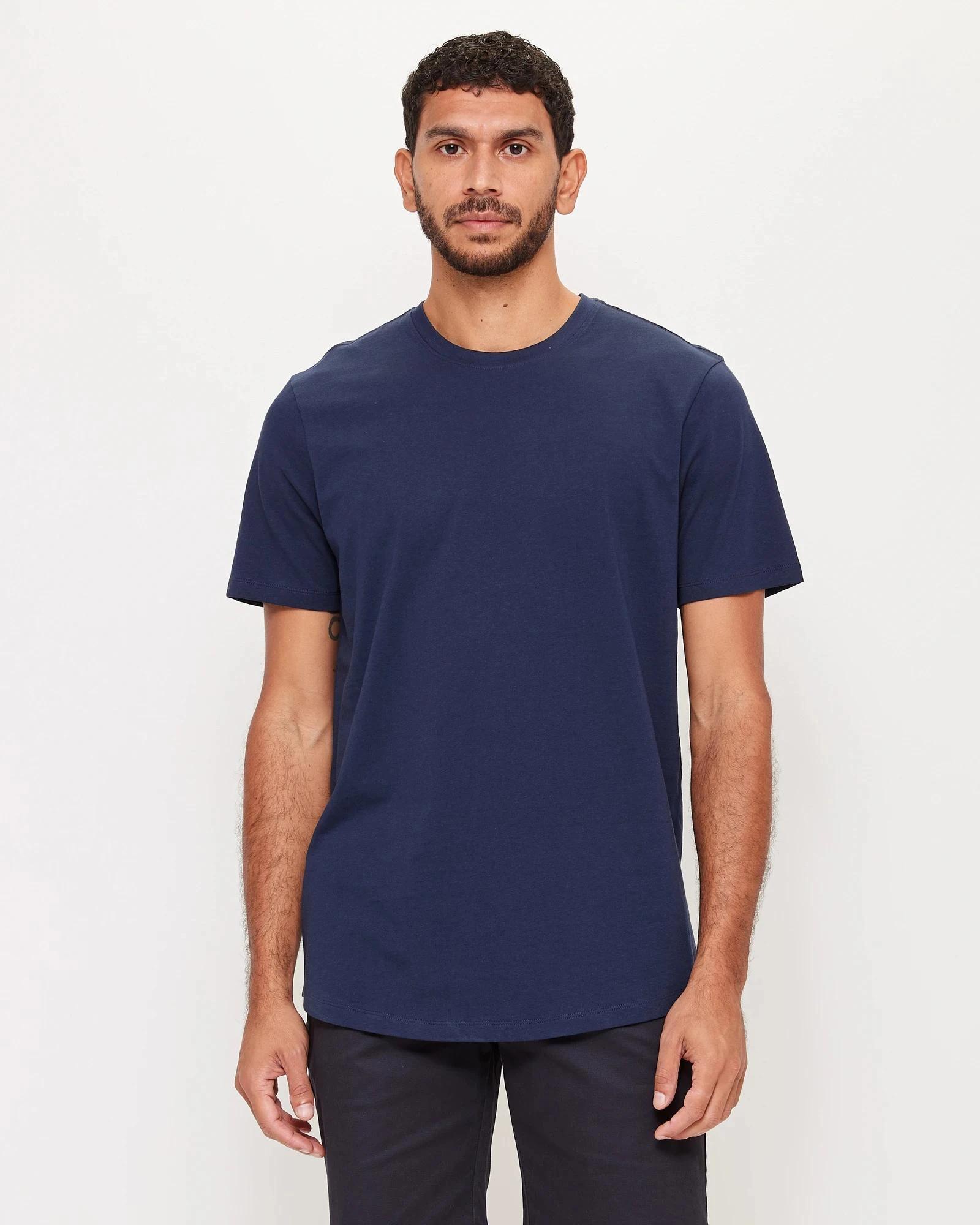 1 Target Australian Cotton Curved Hem T-Shirt NAVY BLUE, 1 of 6