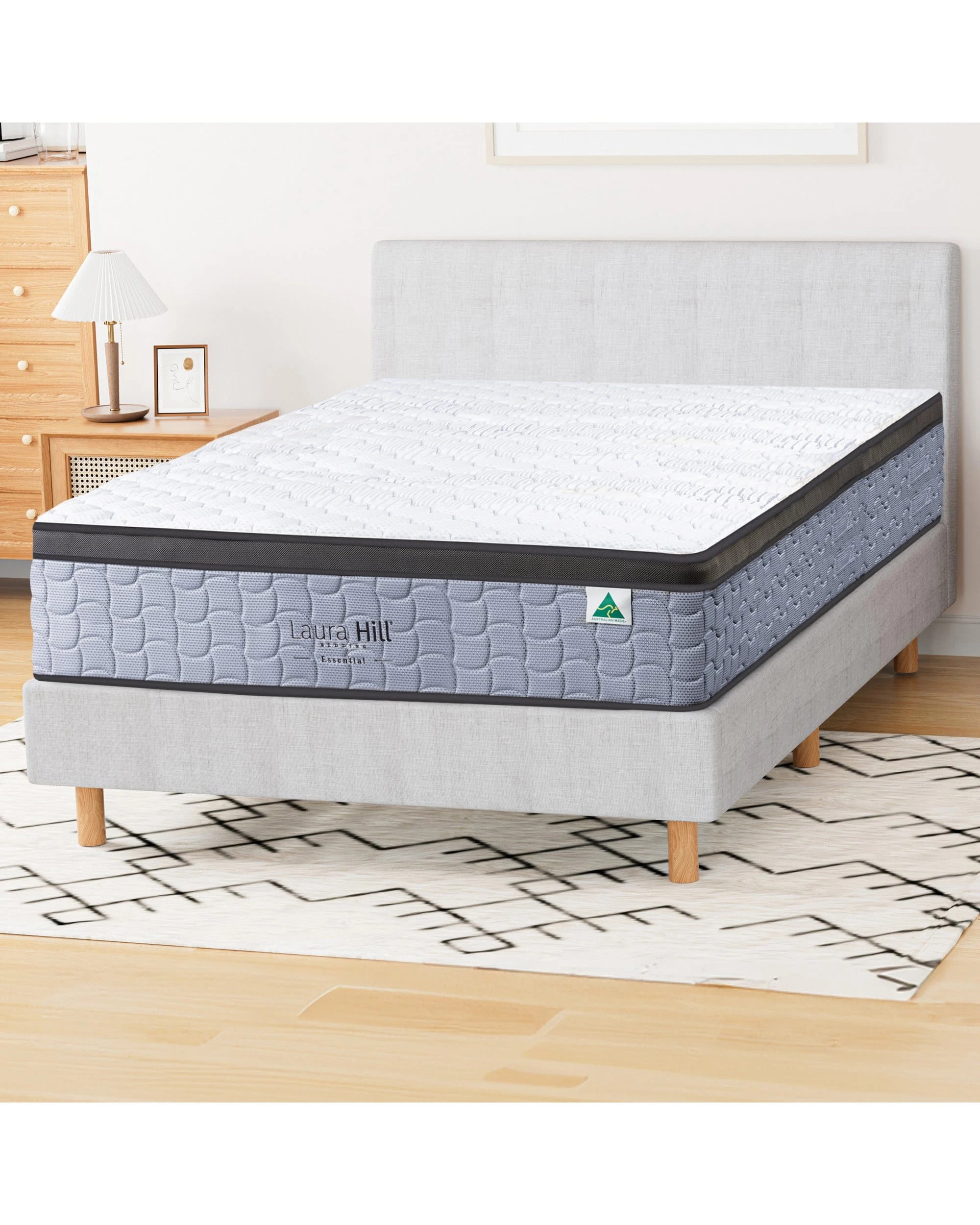 5 Laura Hill Essential Mattress Single - Australian Made, 32cm Medium Support - Single Bed - Grey, 5 of 9
